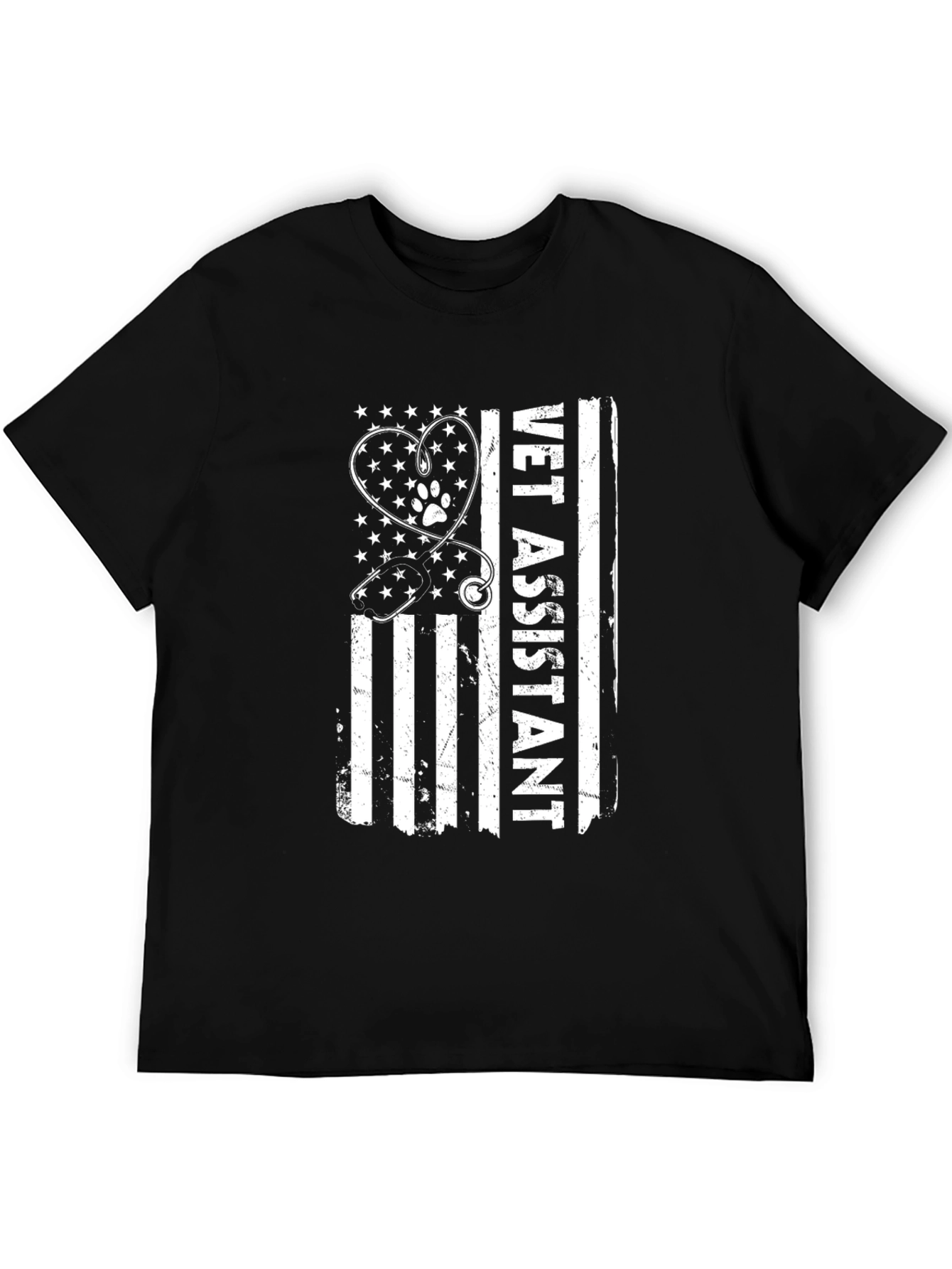 Vet Assistant USA Flag Graphic T-Shirt