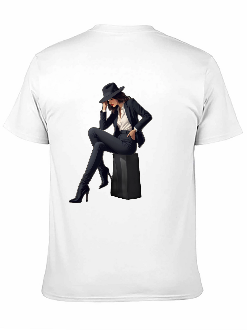 Stylish Womans Graphic Print T-Shirt - Black