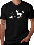 Cat on Piano T-Shirt - Musical Feline Tee