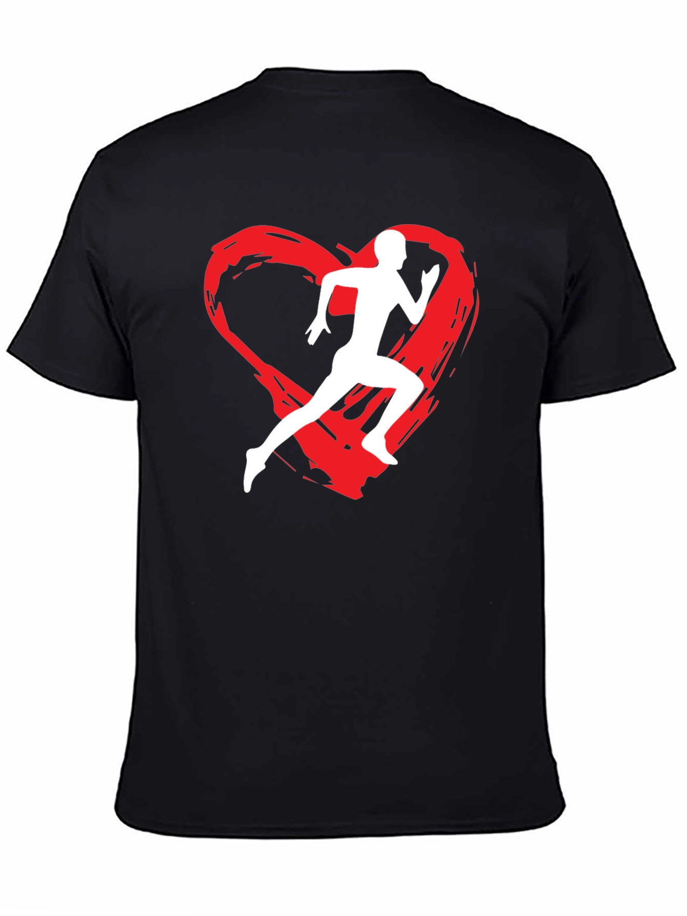 Runners Heart Graphic T-Shirt - Black