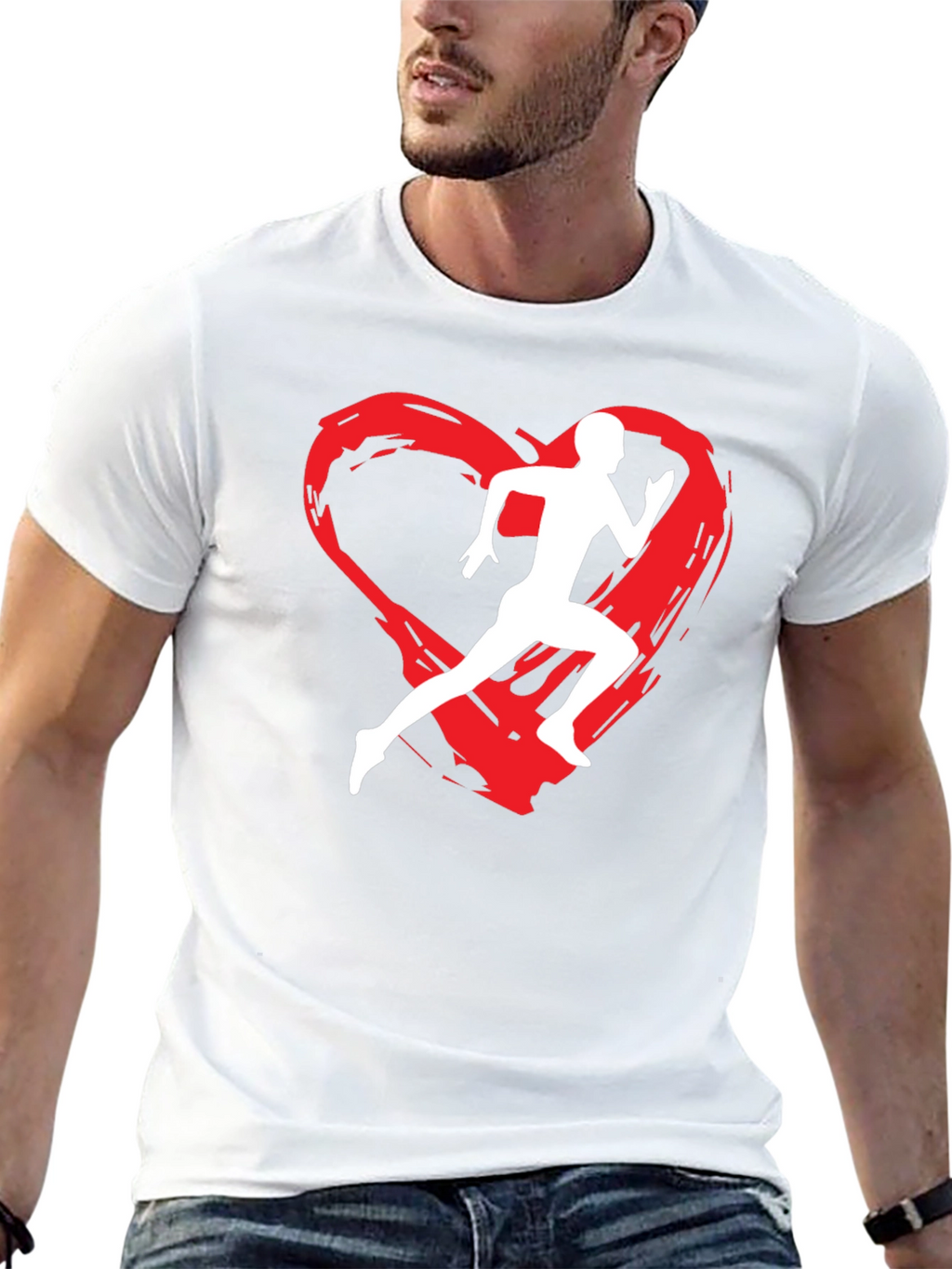 Runners Heart Graphic T-Shirt - Black