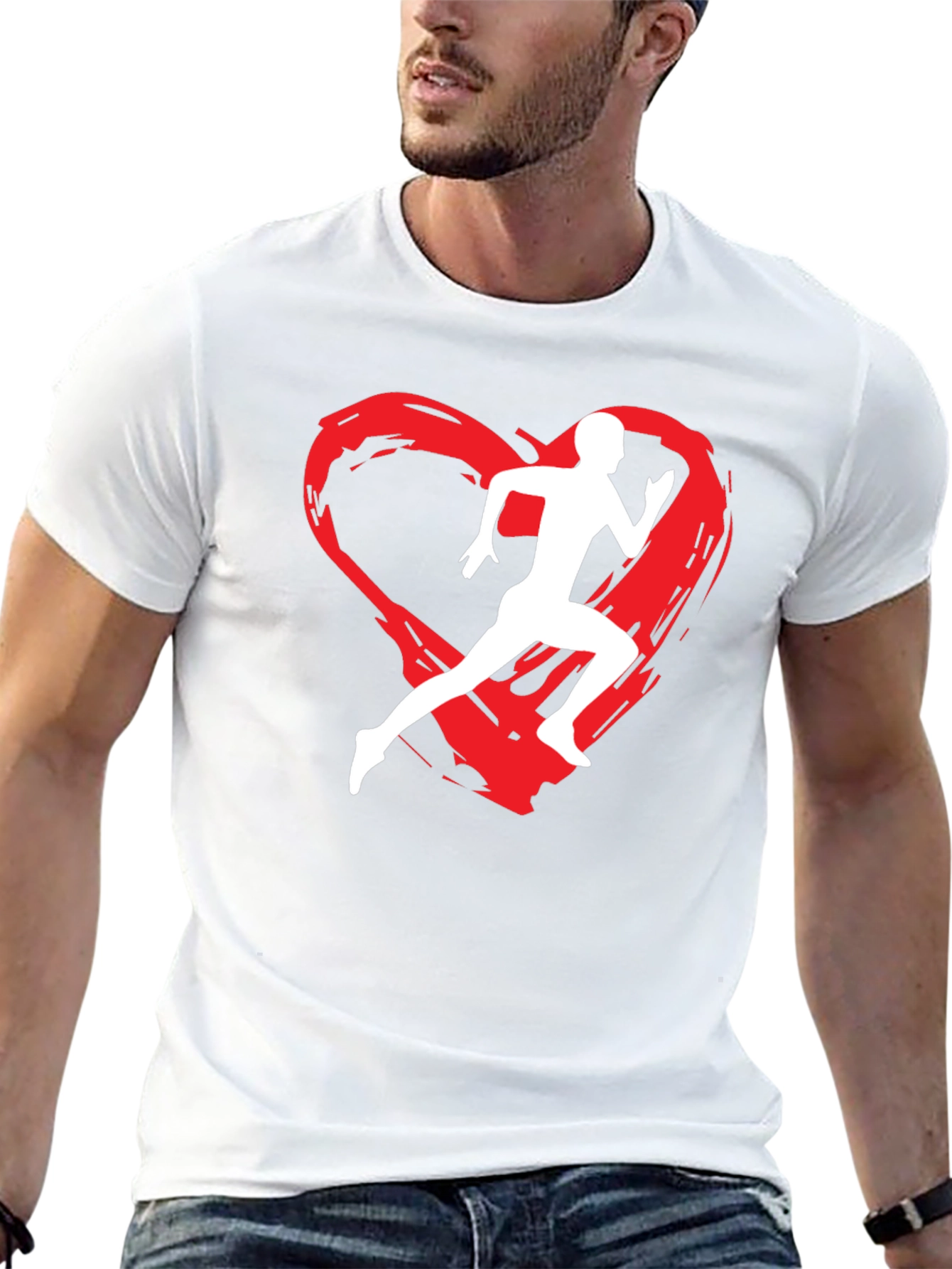 Runners Heart Graphic T-Shirt - Black