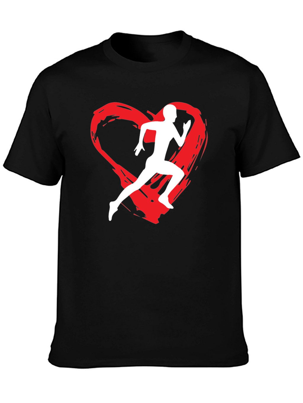 Runners Heart Graphic T-Shirt - Black