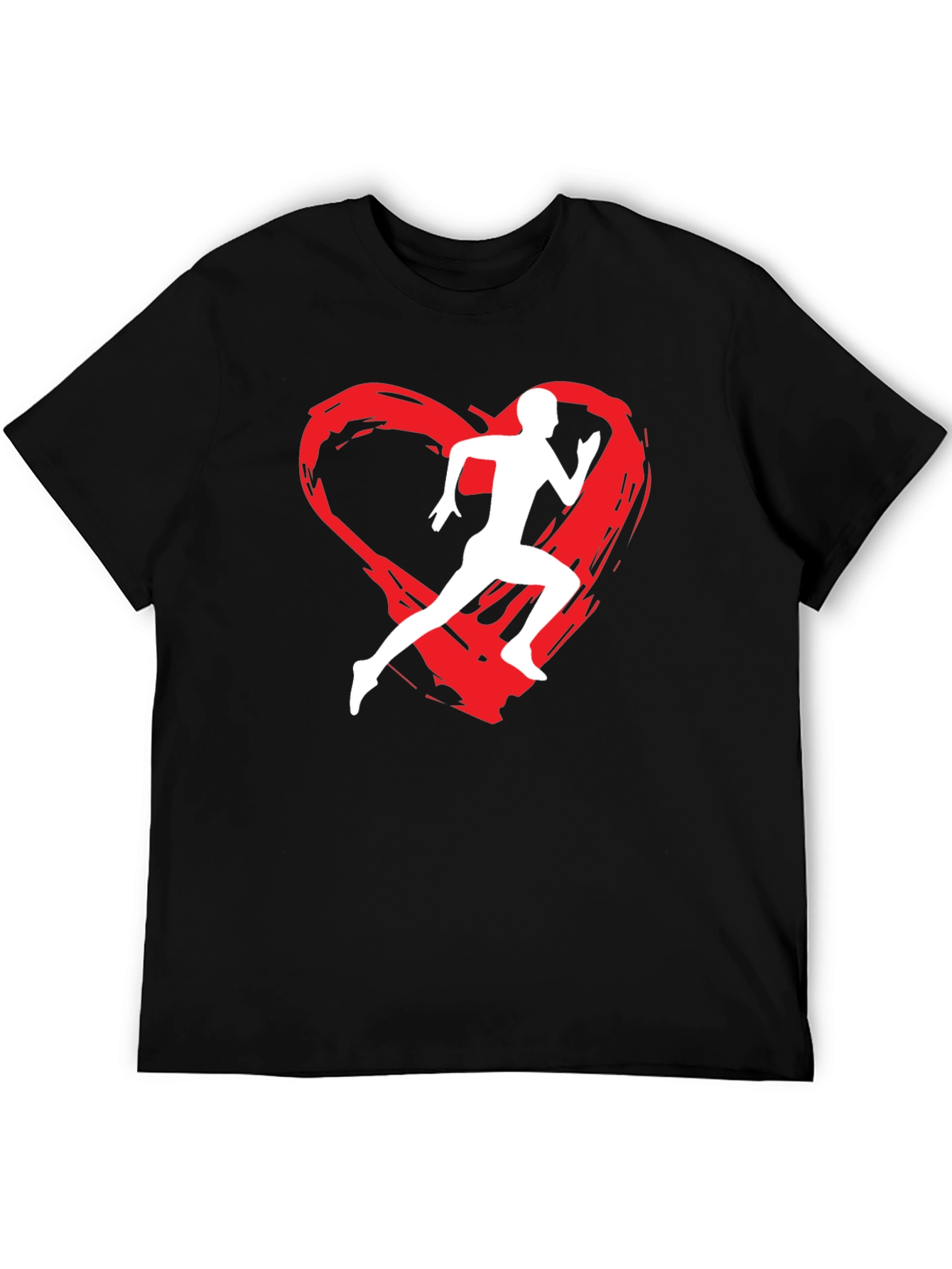 Runners Heart Graphic T-Shirt - Black