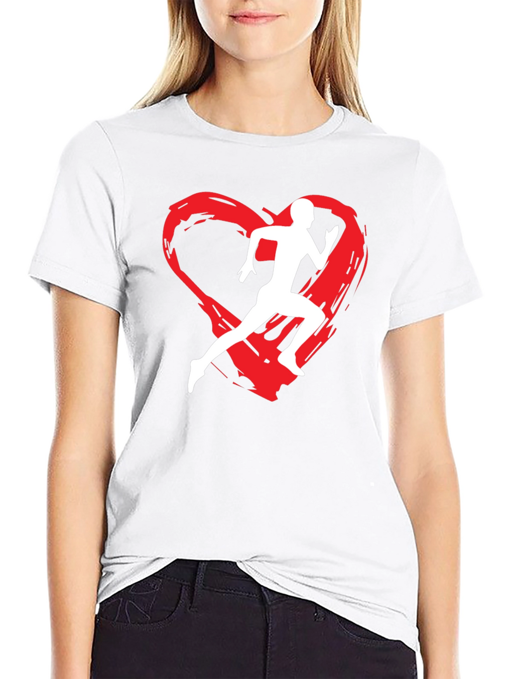 Runners Heart Graphic T-Shirt - Black