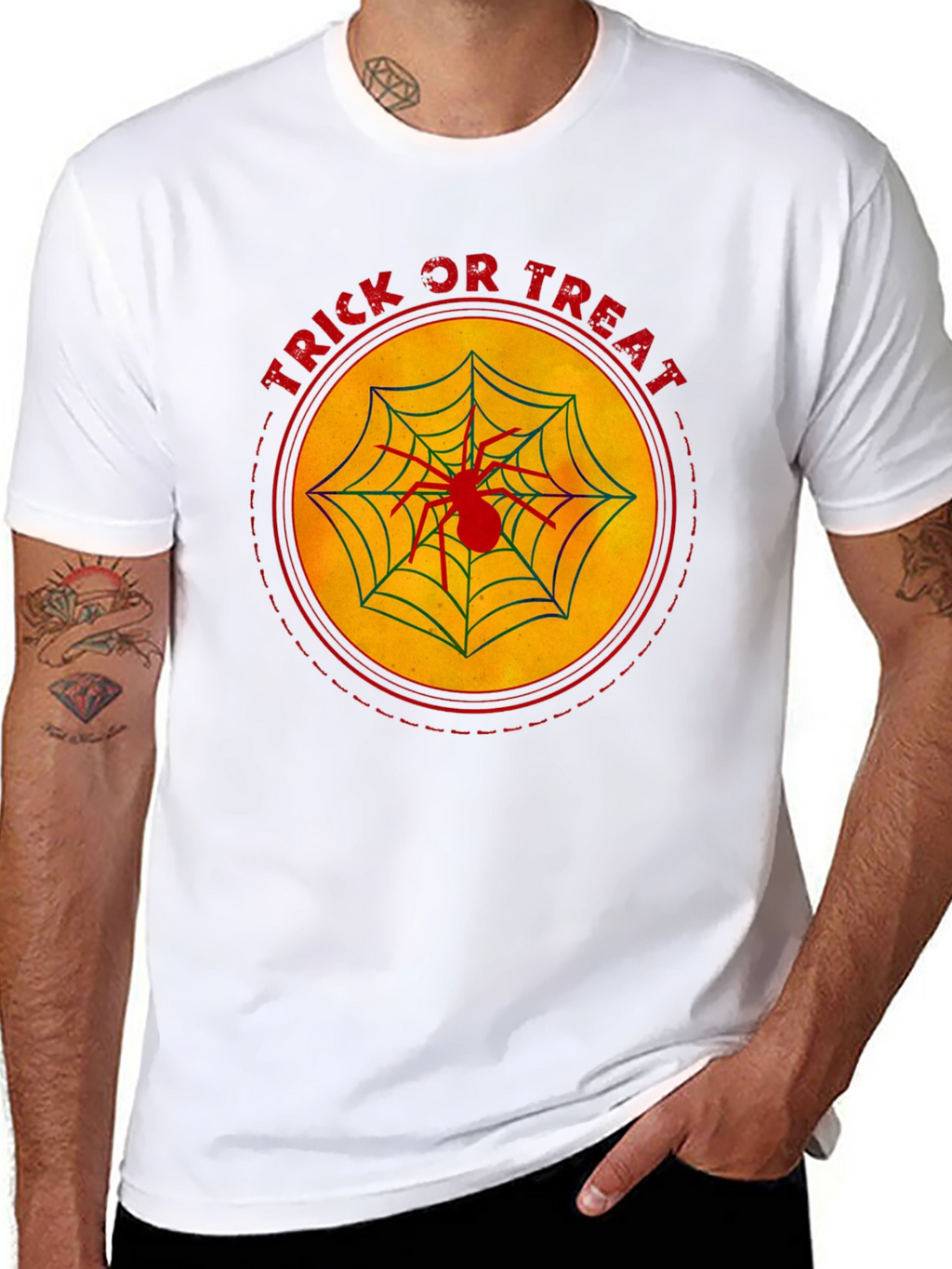 Trick or Treat Spider Web Halloween T-Shirt