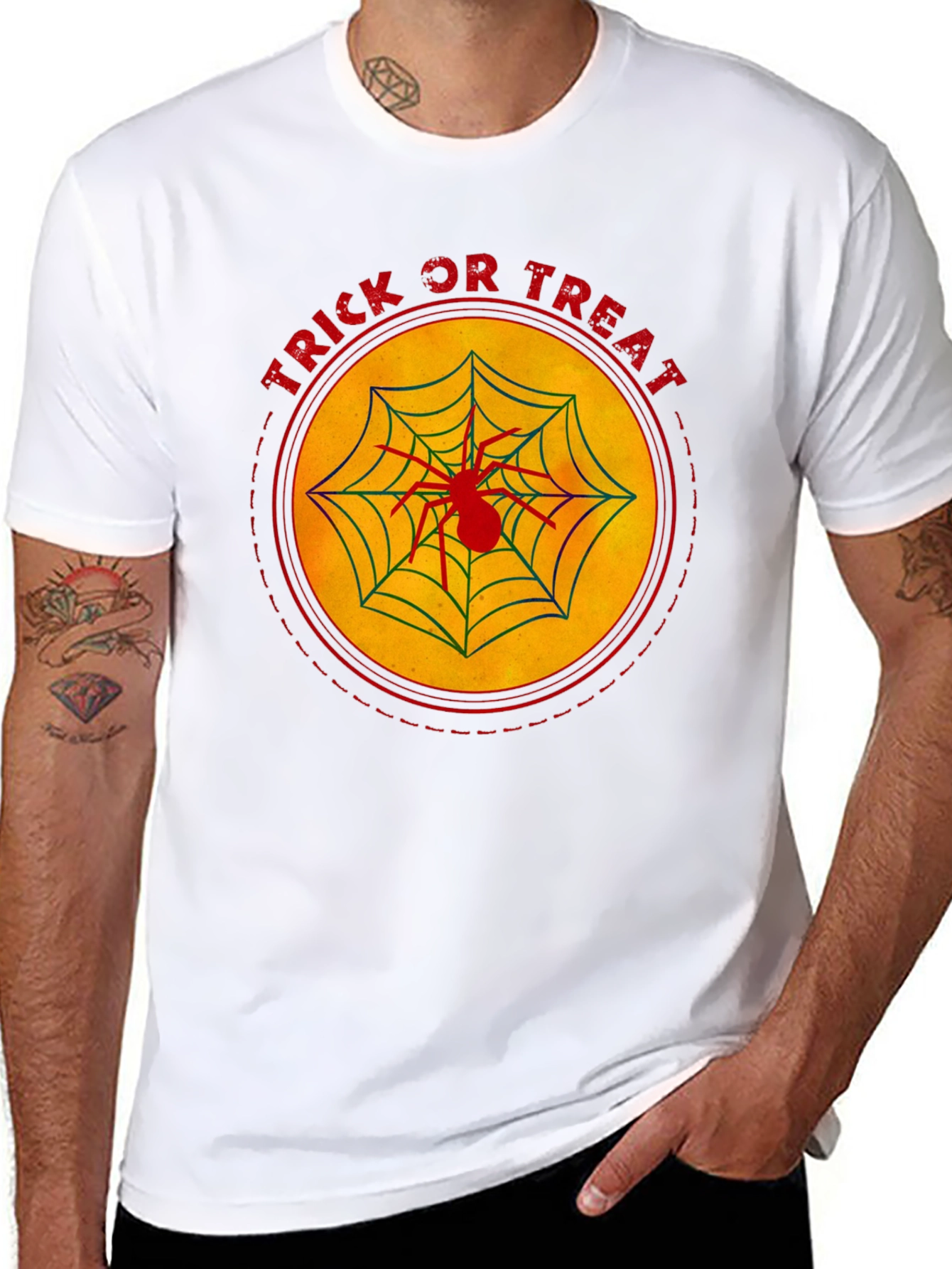 Trick or Treat Spider Web Halloween T-Shirt