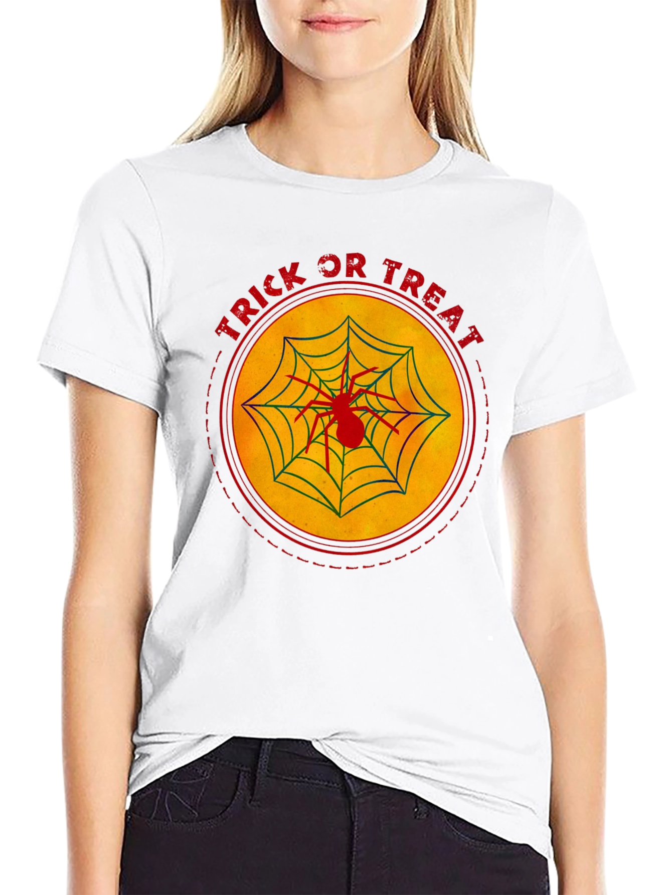 Trick or Treat Spider Web Halloween T-Shirt