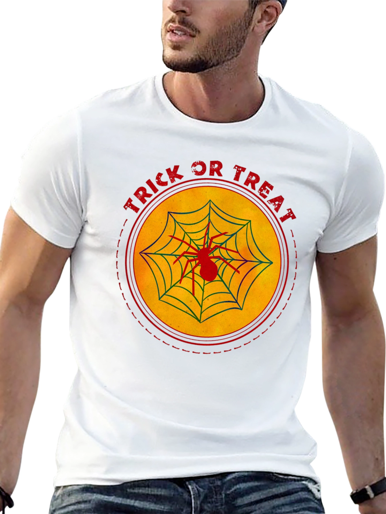 Trick or Treat Spider Web Halloween T-Shirt