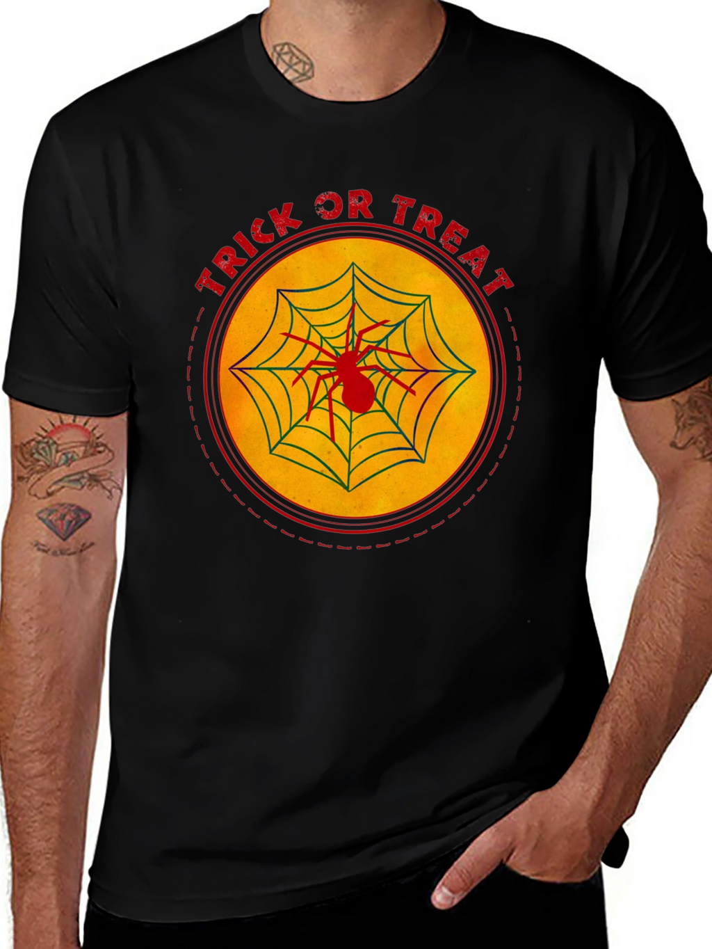Trick or Treat Spider Web Halloween T-Shirt