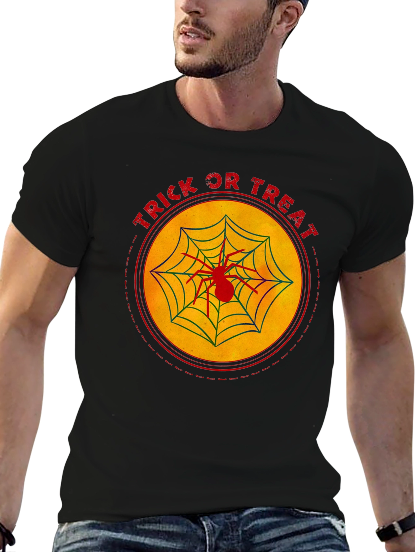 Trick or Treat Spider Web Halloween T-Shirt