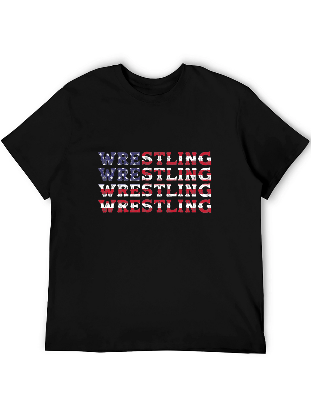 Wrestling USA Flag Graphic T-Shirt