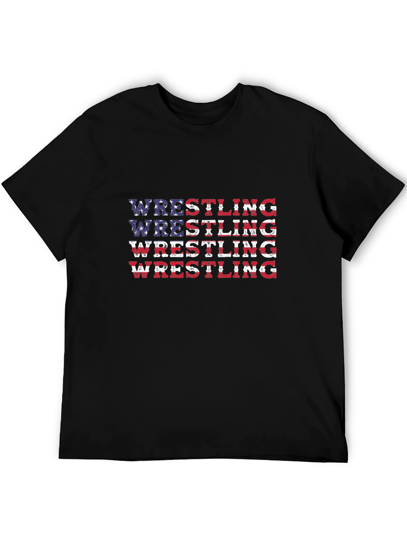 Wrestling USA Flag Graphic T-Shirt