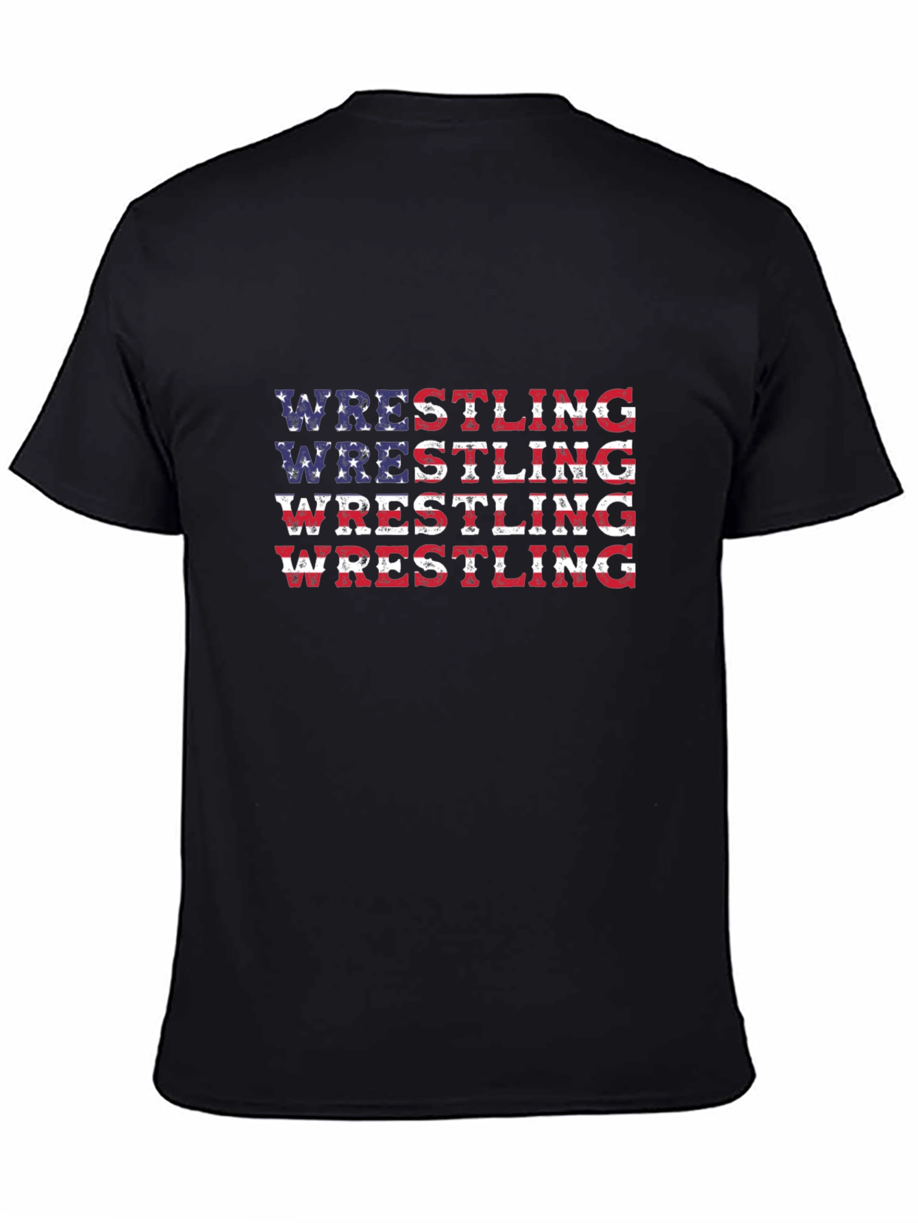 Wrestling USA Flag Graphic T-Shirt