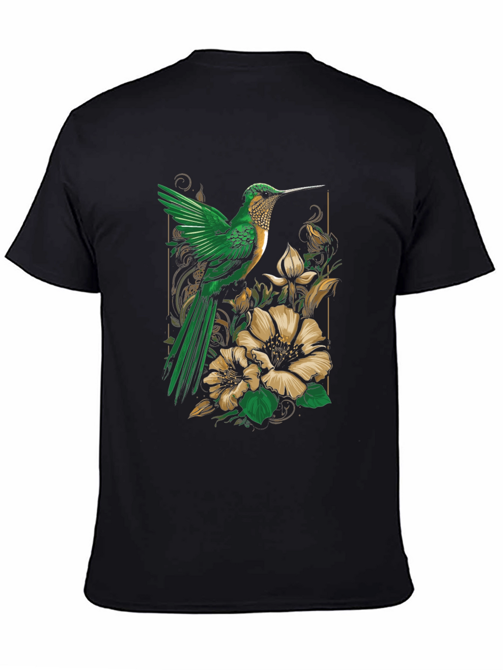 Hummingbird Floral Graphic Tee - Nature Inspired Style
