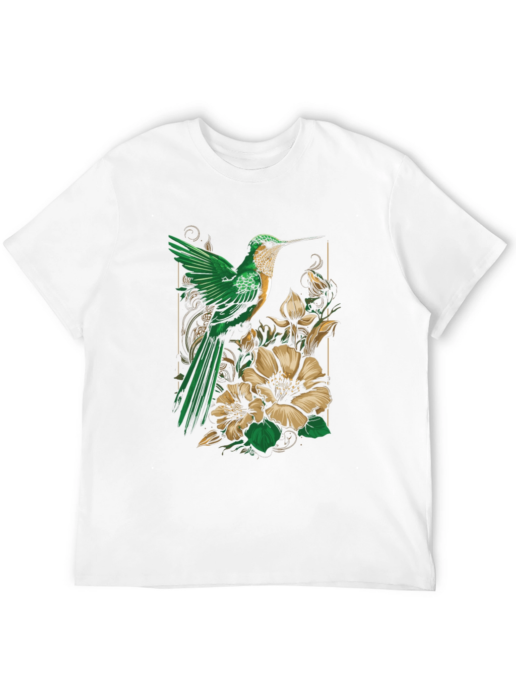 Hummingbird Floral Graphic Tee - Nature Inspired Style
