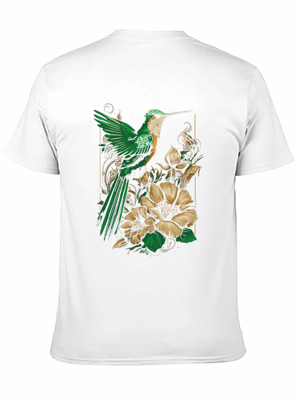 Hummingbird Floral Graphic Tee - Nature Inspired Style