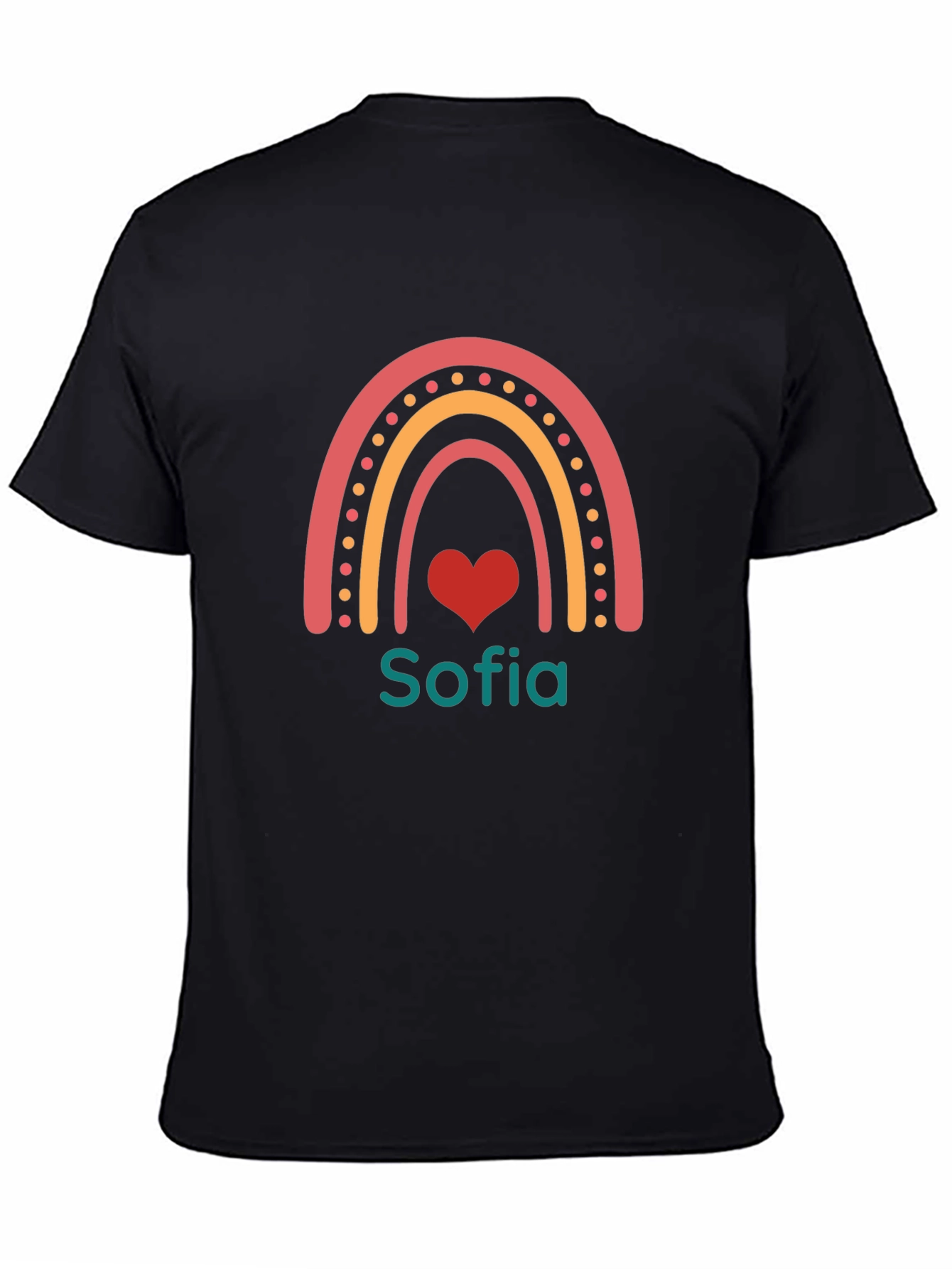 Personalized Rainbow Heart Graphic Tee