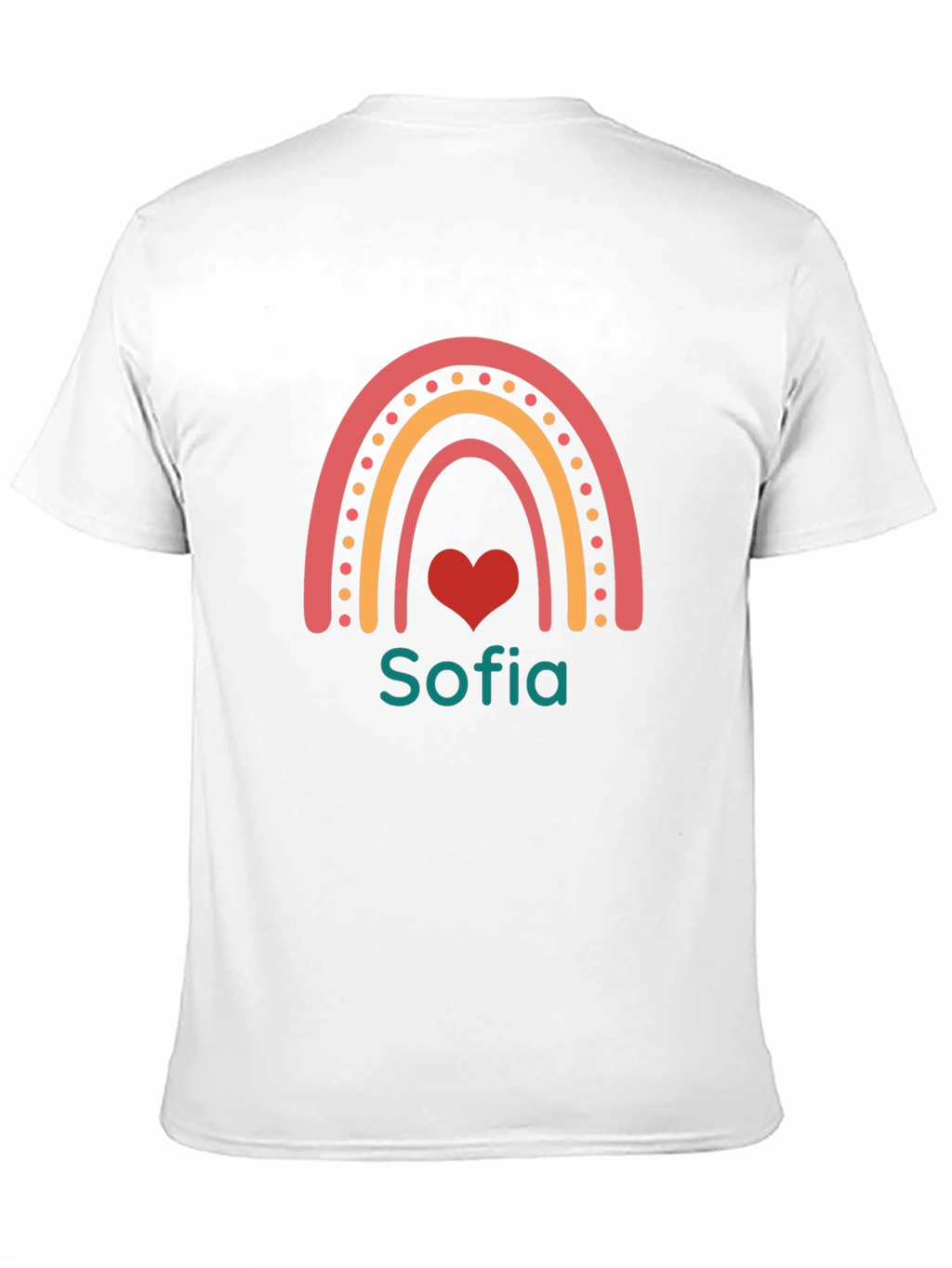 Personalized Rainbow Heart Graphic Tee