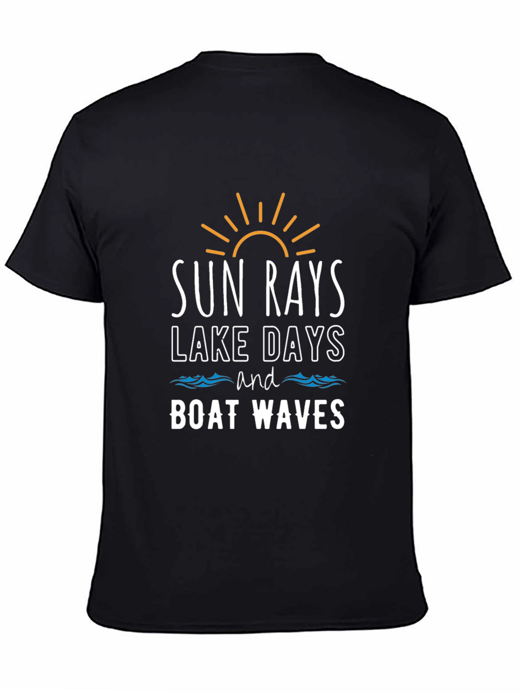 Sun Rays Lake Days Boat Waves Graphic Tee