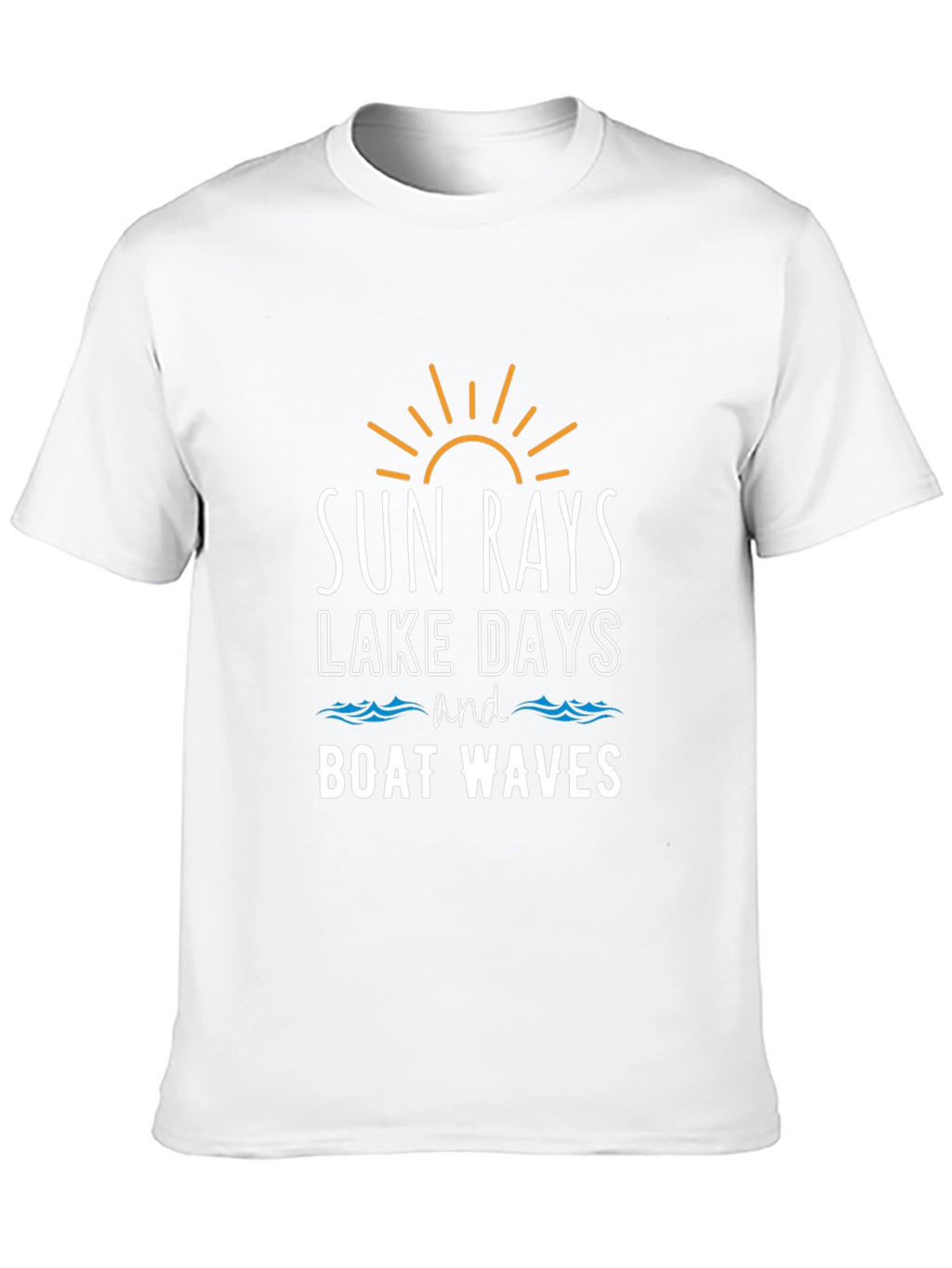 Sun Rays Lake Days Boat Waves Graphic Tee
