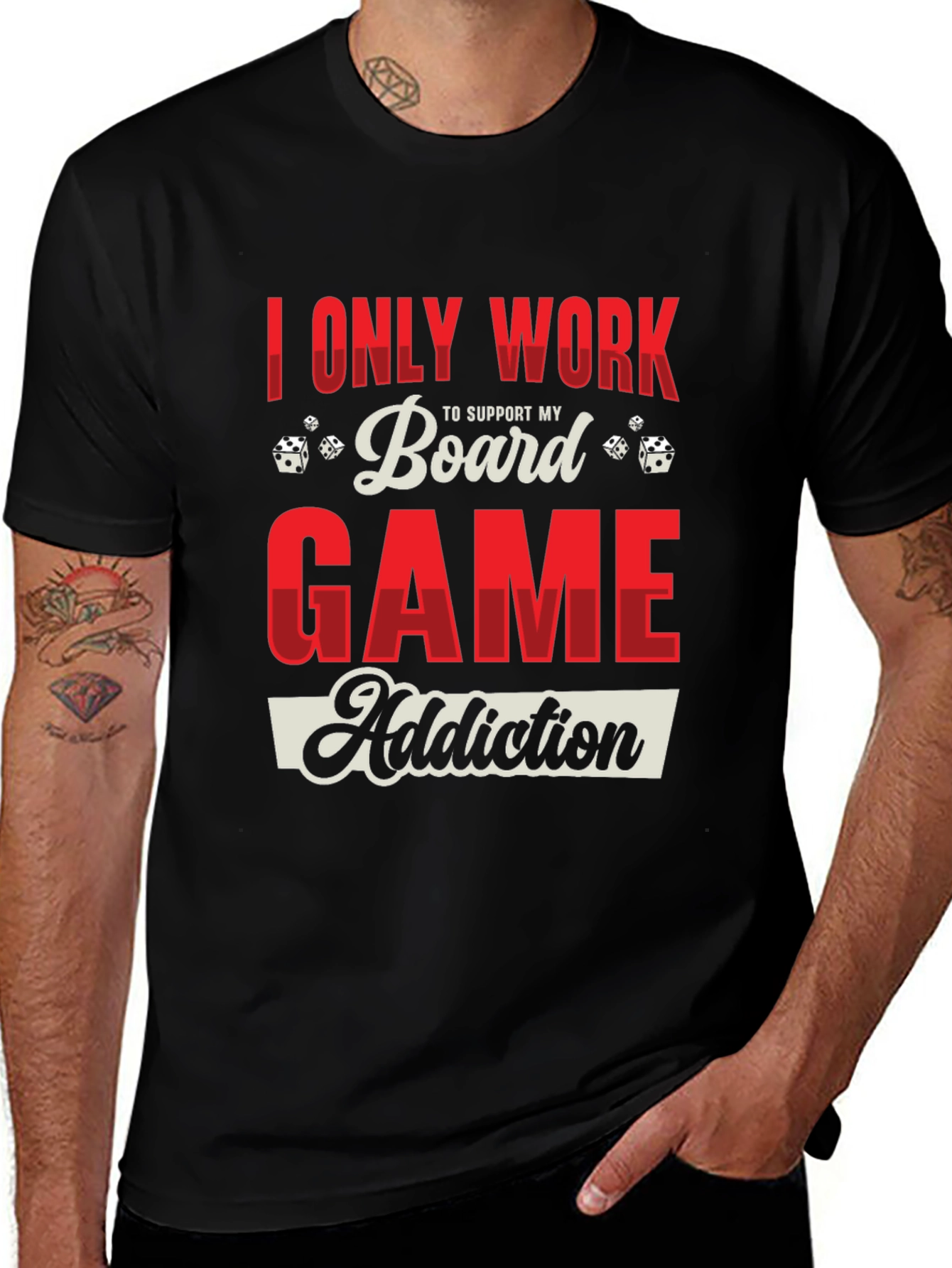 Board Game Addiction T-Shirt - Novelty Graphic Tee