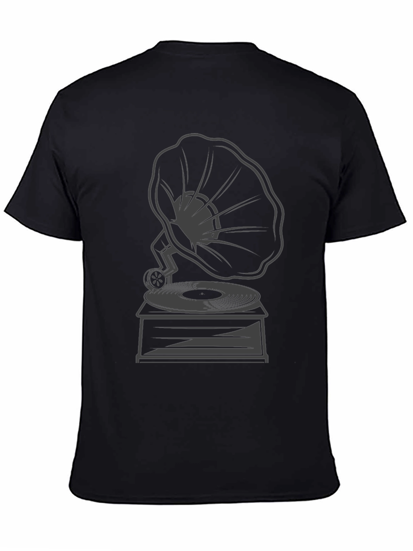 Retro Gramophone Graphic Tee - Stylish Vintage Music T-Shirt