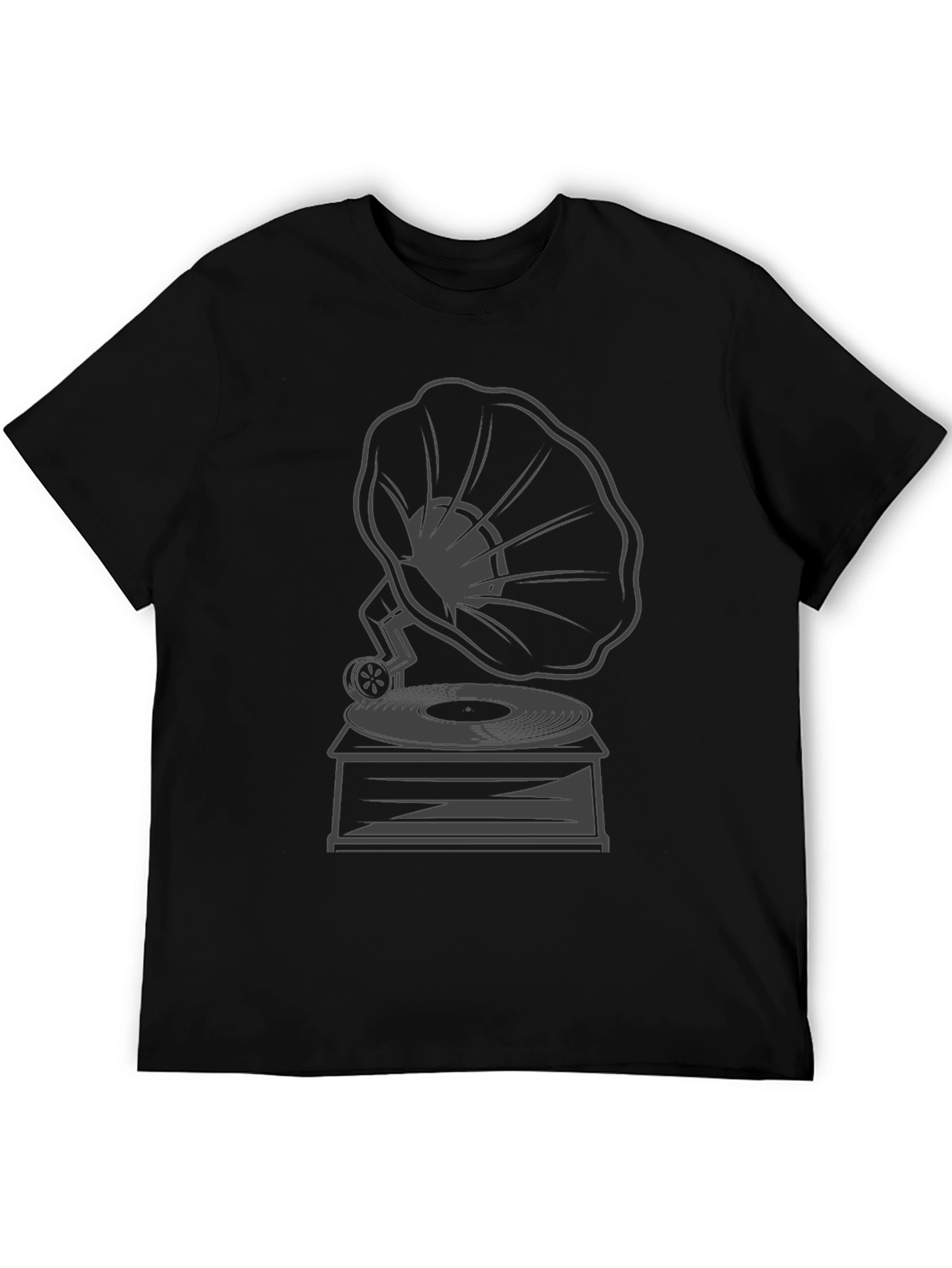 Retro Gramophone Graphic Tee - Stylish Vintage Music T-Shirt