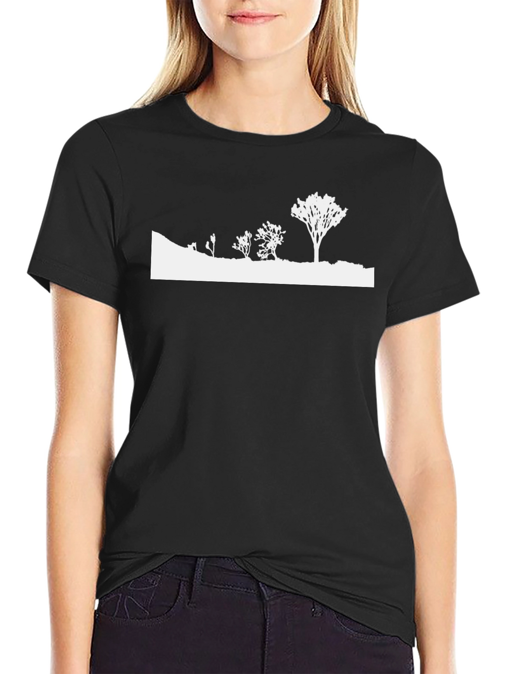 Mens Black Nature Silhouette Graphic Tee