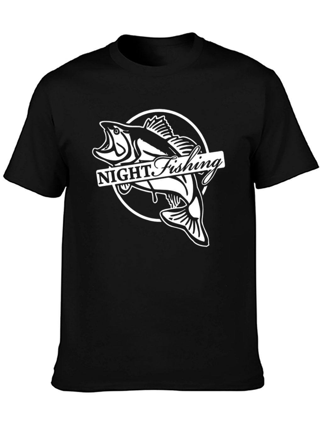 Night Fishing Graphic T-Shirt - Bass Design