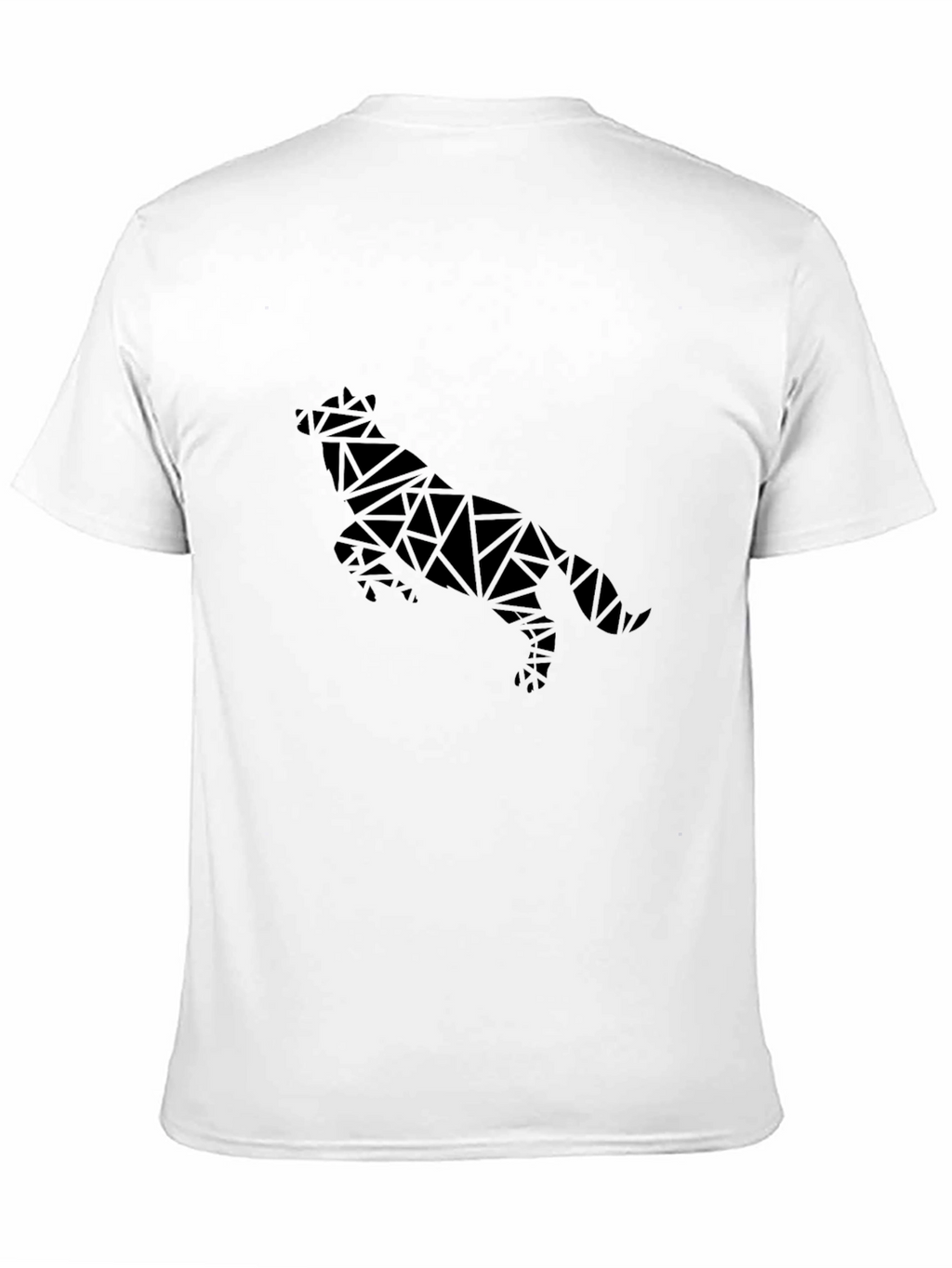Geometric Wolf Graphic Tee - Black