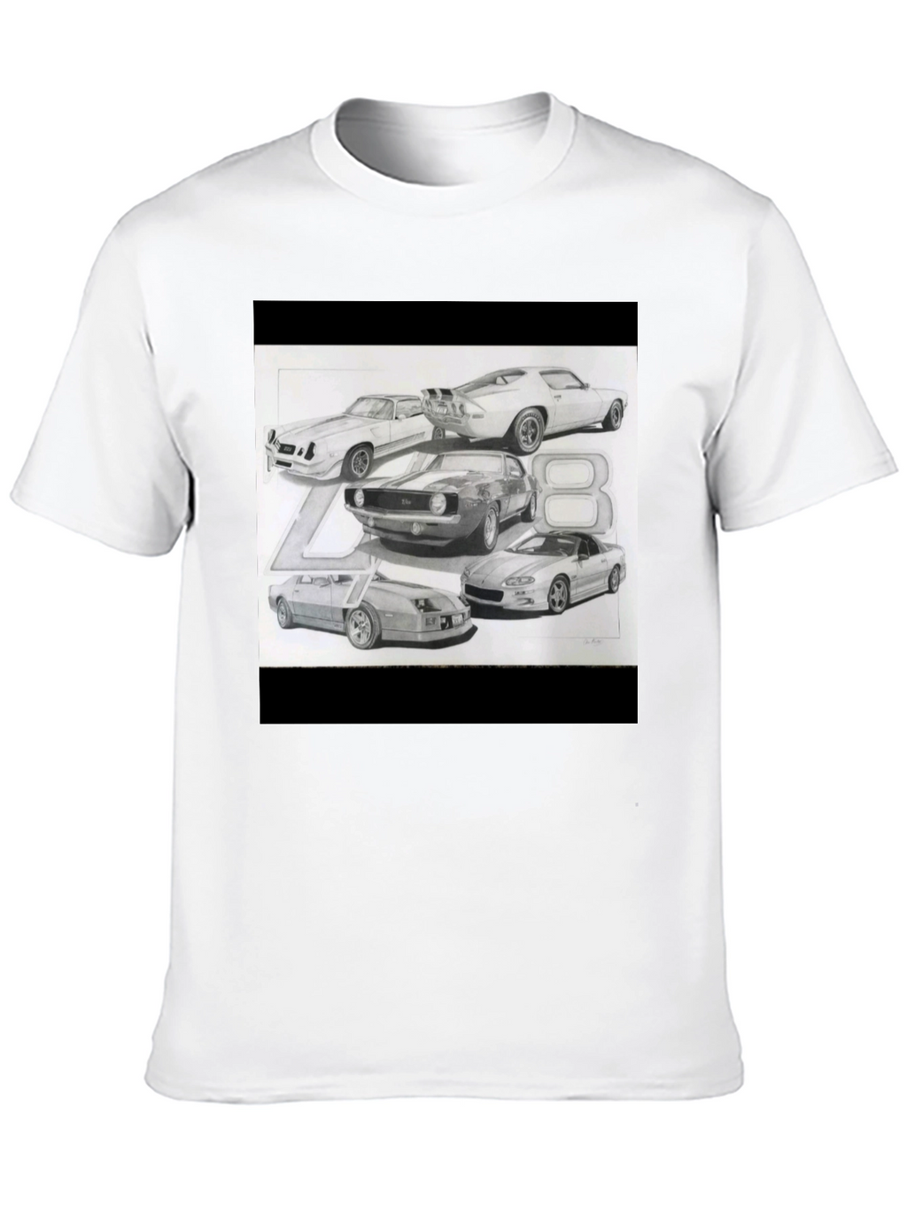 Classic Car Sketch Black Tee
