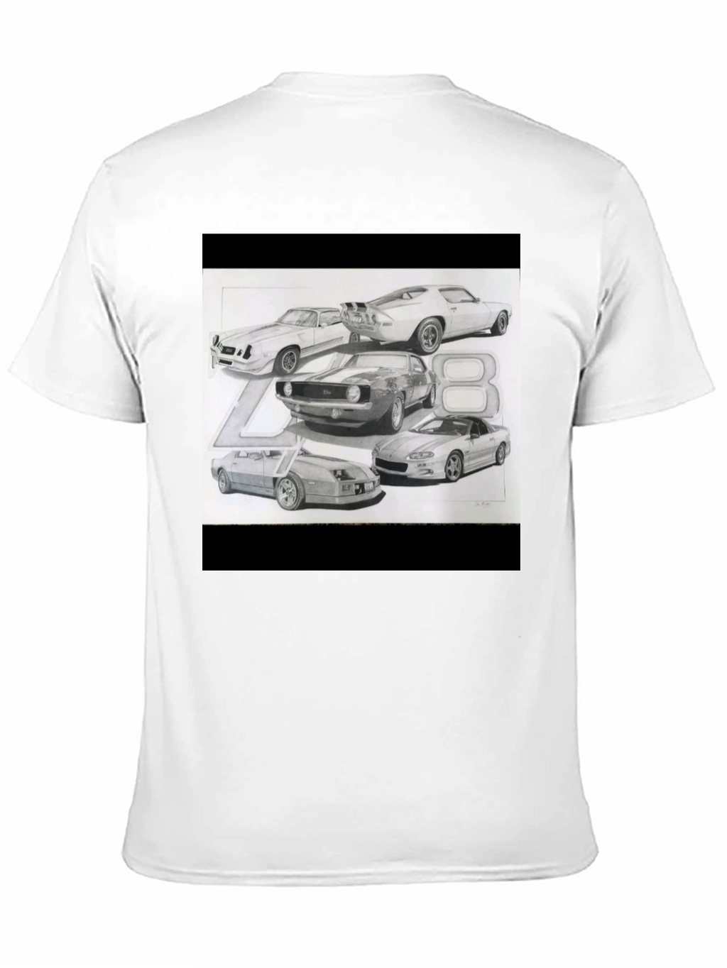 Classic Car Sketch Black Tee