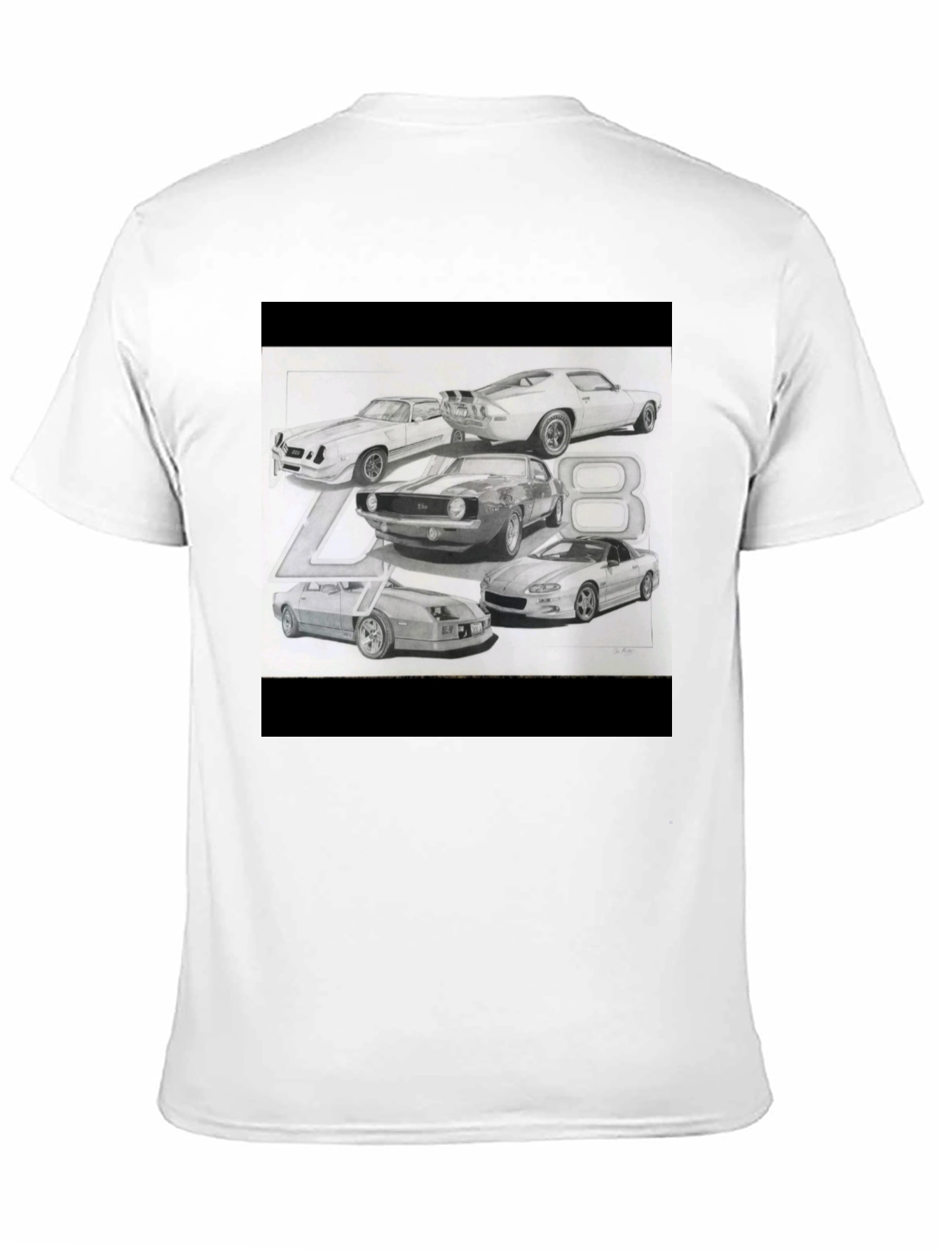 Classic Car Sketch Black Tee