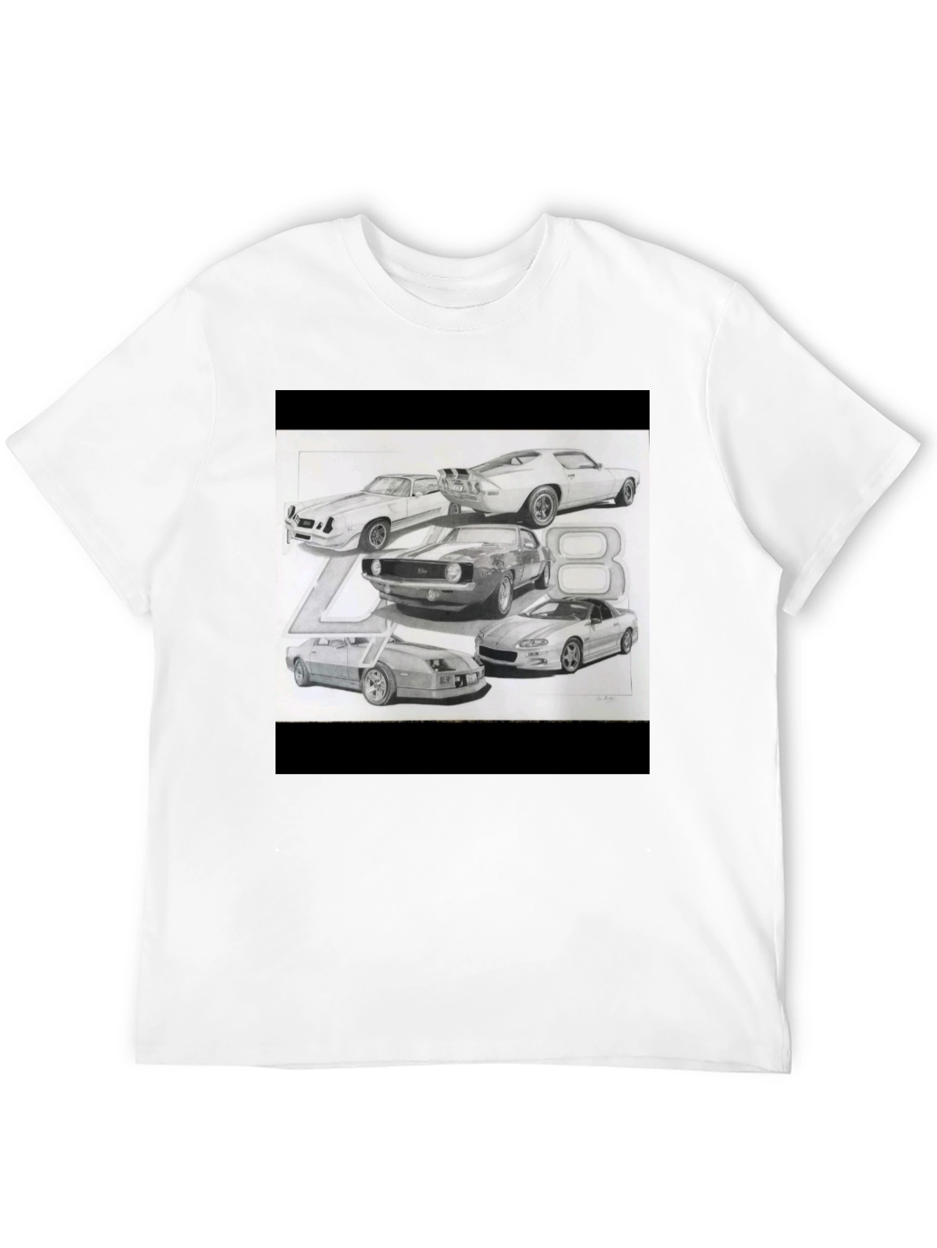 Classic Car Sketch Black Tee