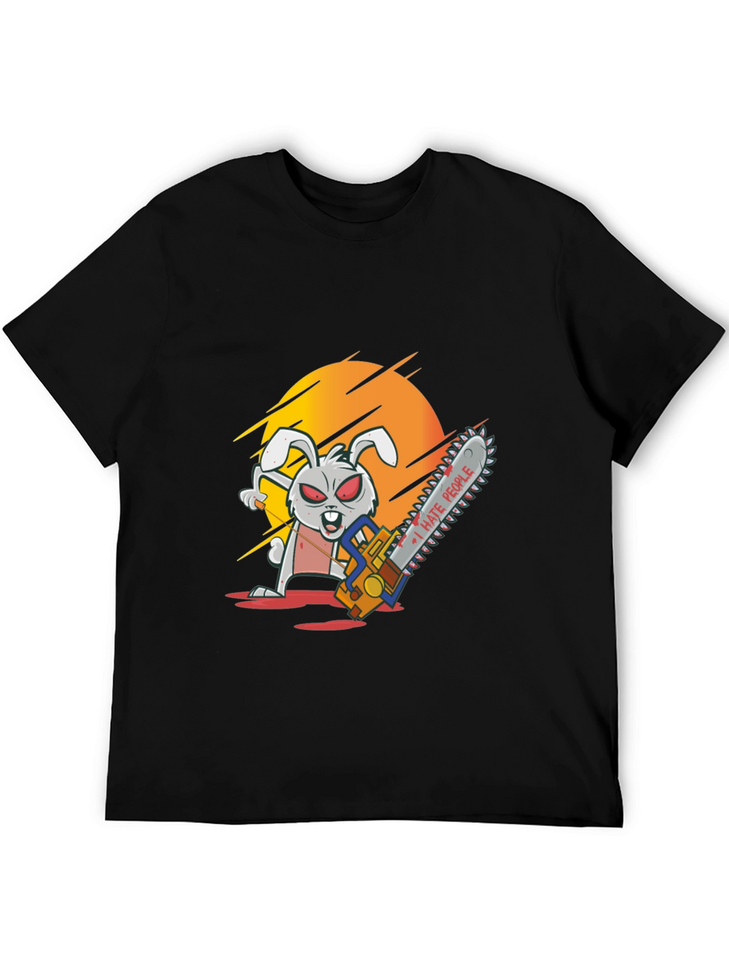 I Hate People Rabbit Chainsaw Graphic Tee