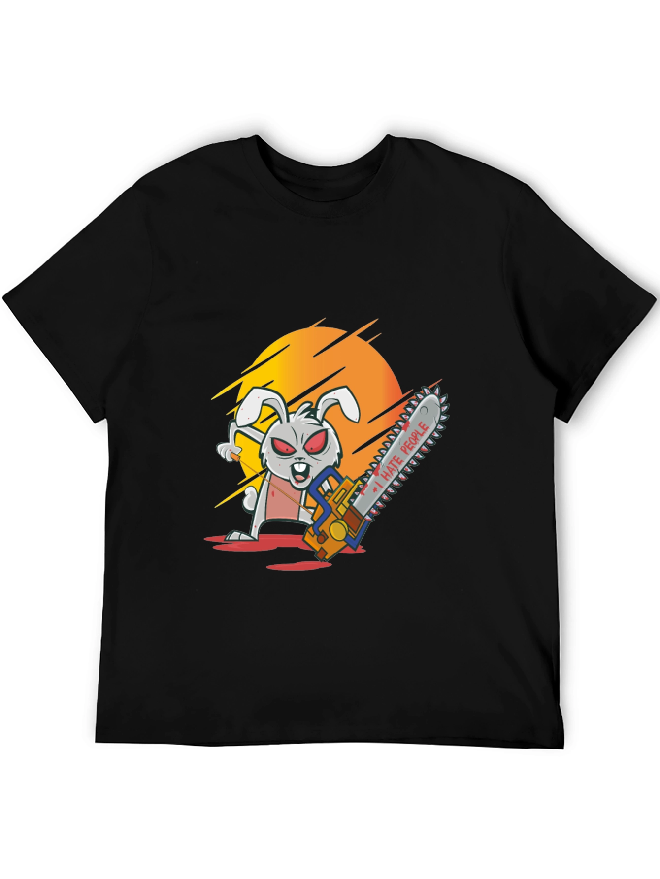 I Hate People Rabbit Chainsaw Graphic Tee