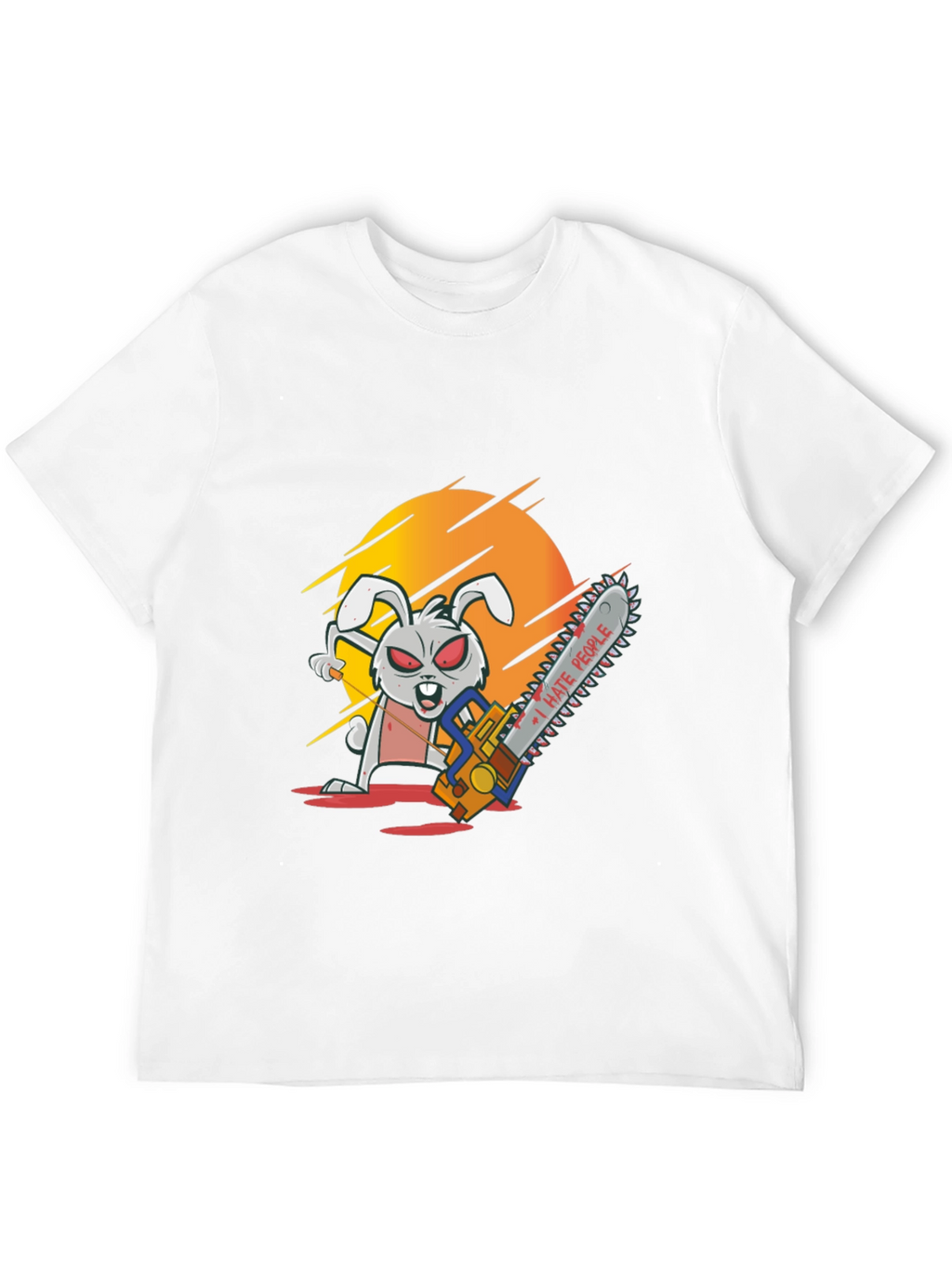 I Hate People Rabbit Chainsaw Graphic Tee