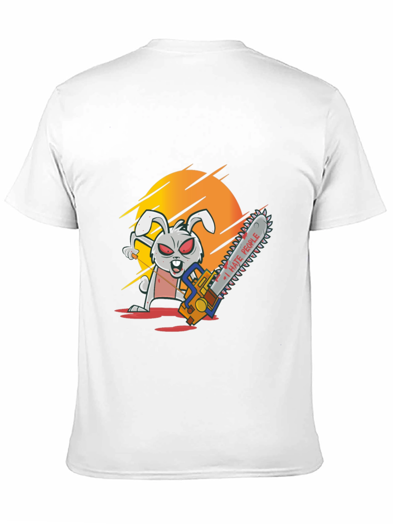 I Hate People Rabbit Chainsaw Graphic Tee
