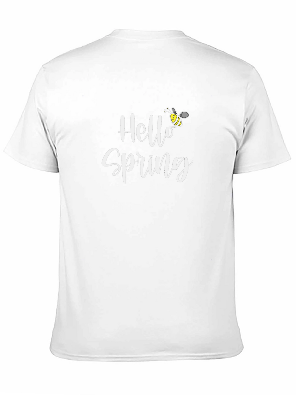 Hello Spring Black T-Shirt with Bee Graphic