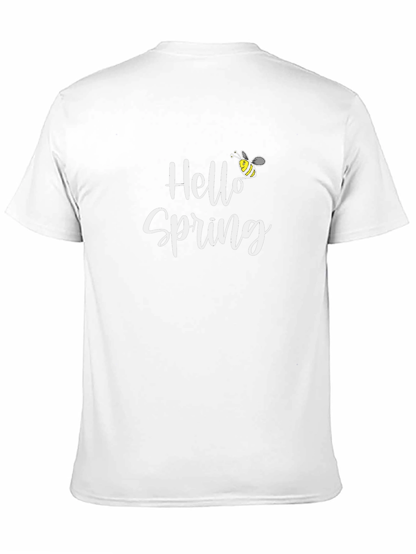 Hello Spring Black T-Shirt with Bee Graphic
