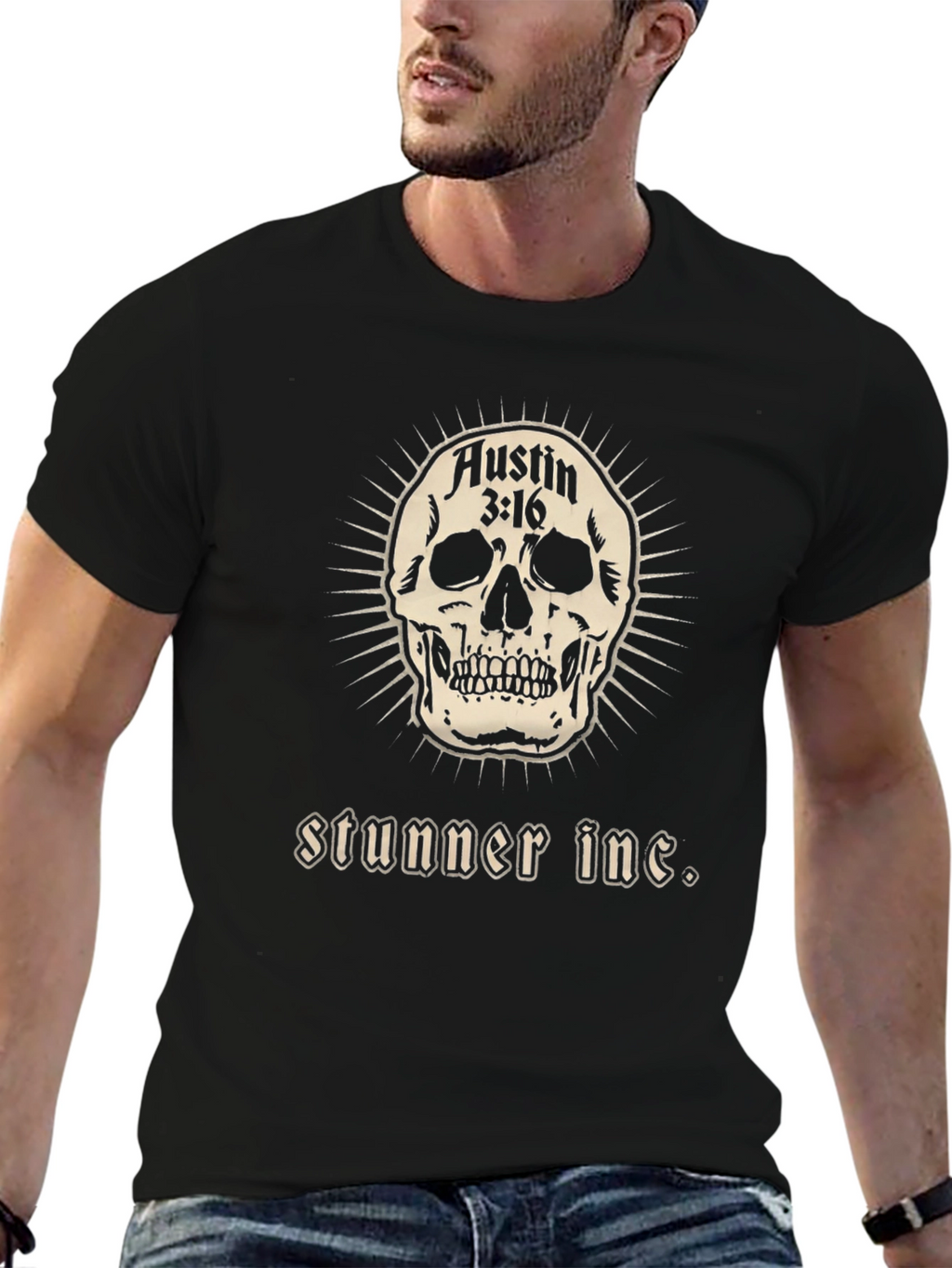 Stunner Inc. Graphic T-Shirt - Austin 3:16 Skull Tee