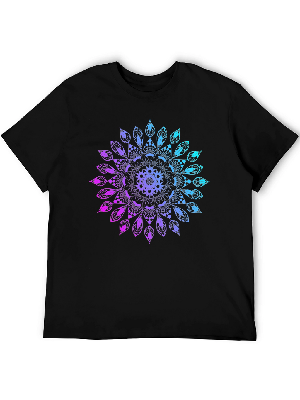 Mandala Gradient Graphic Black T-Shirt