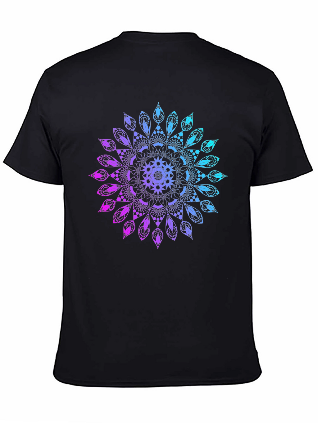 Mandala Gradient Graphic Black T-Shirt