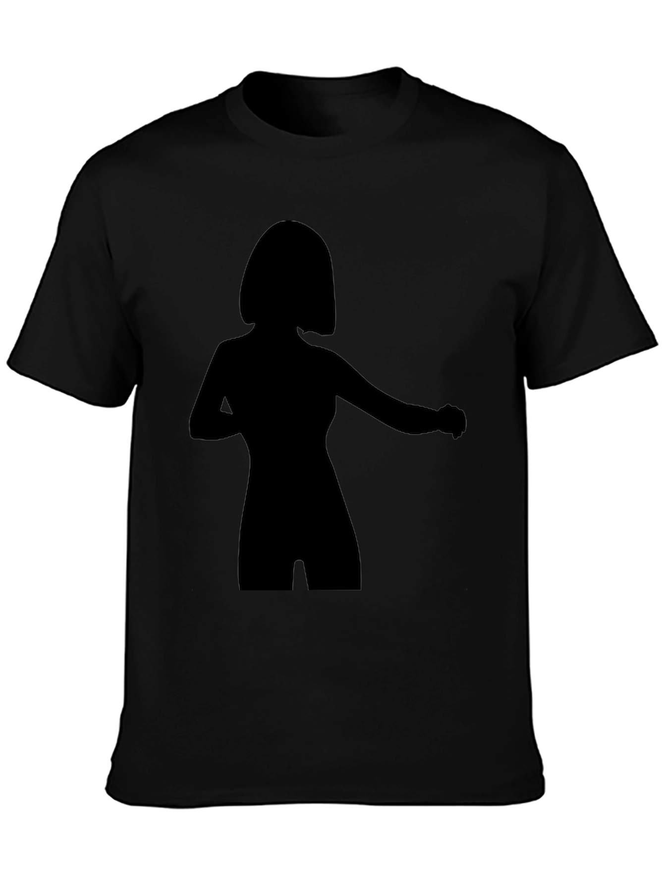 Silhouette Graphic Tee - Stylish Black Cotton T-Shirt