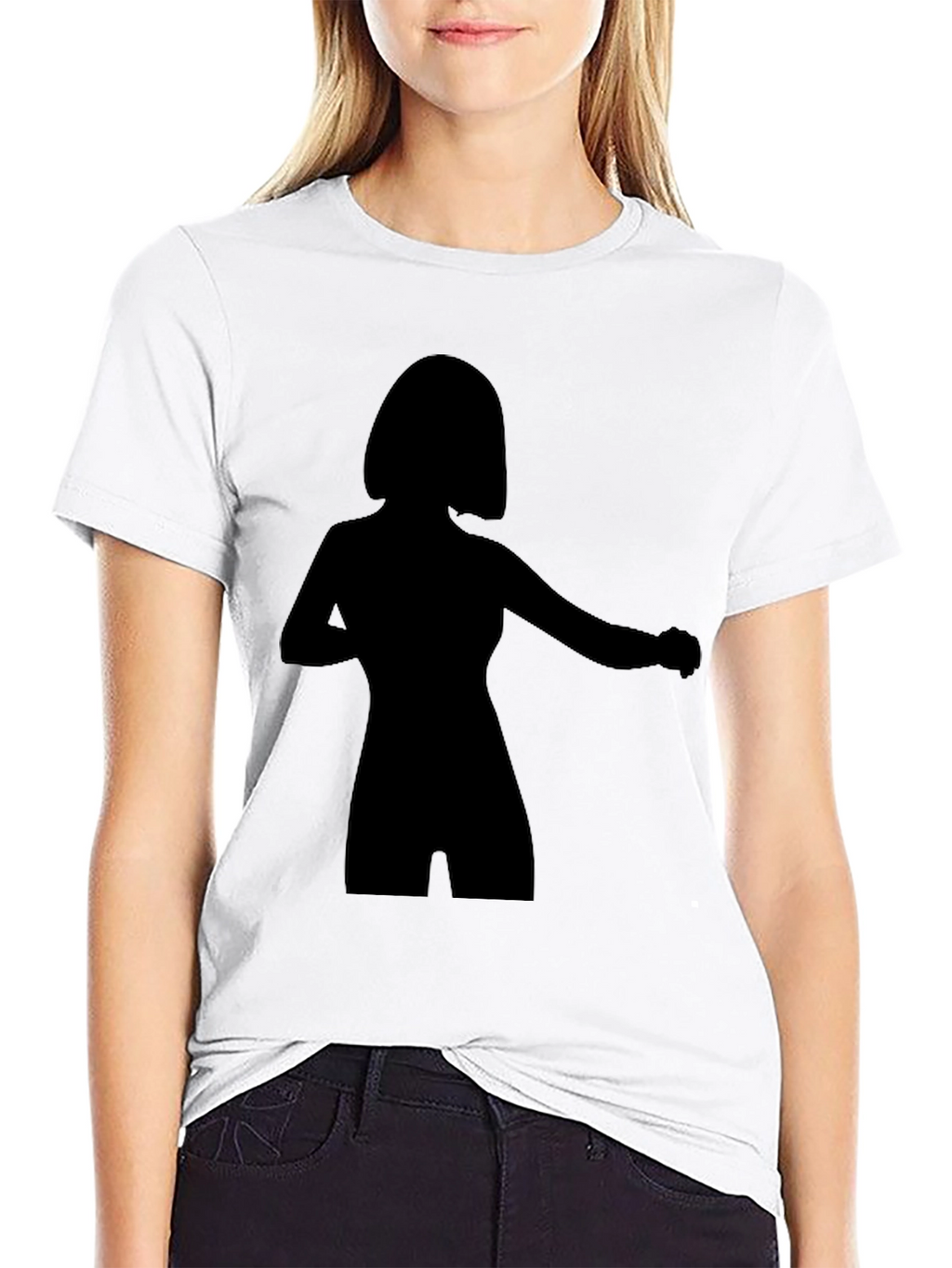 Silhouette Graphic Tee - Stylish Black Cotton T-Shirt