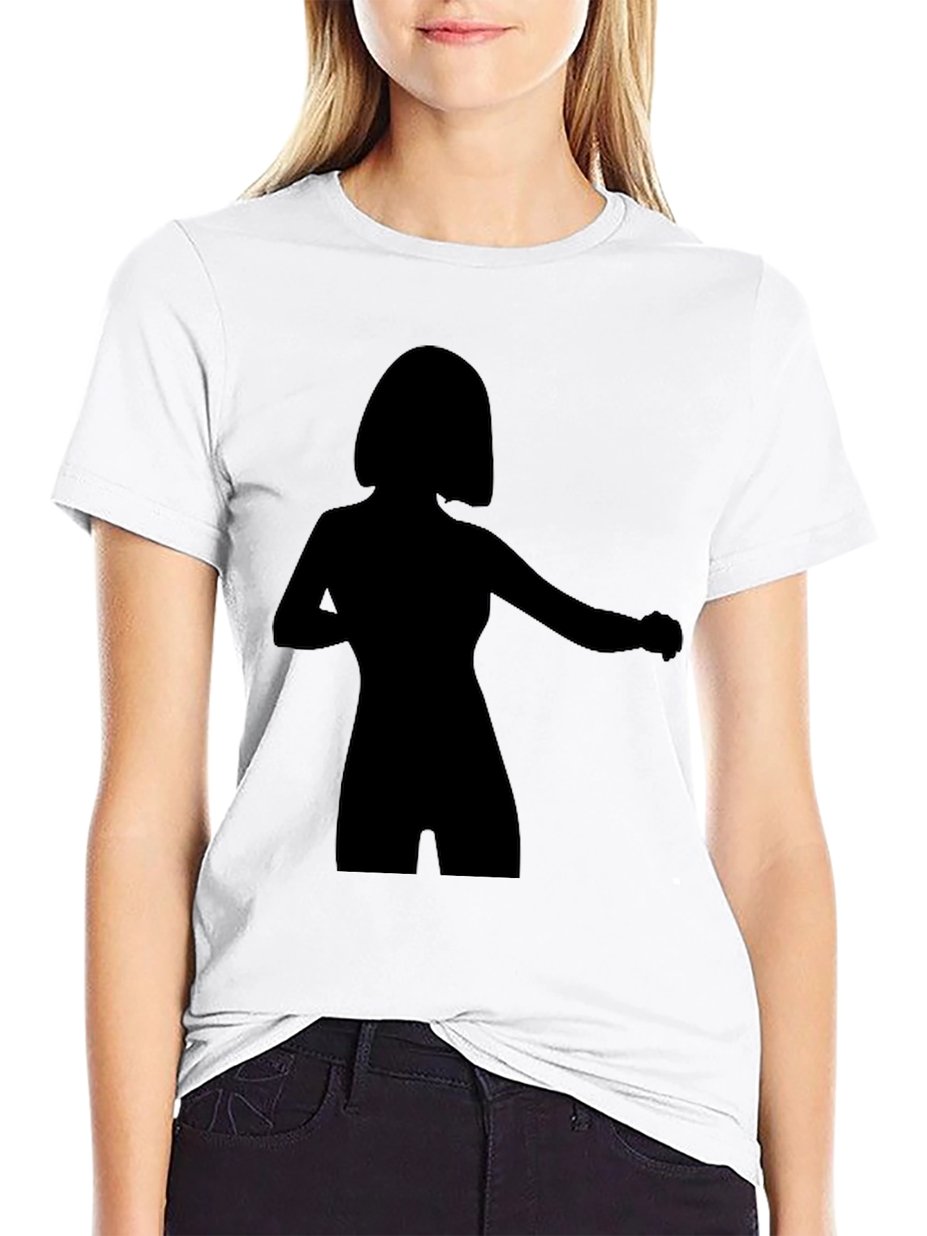Silhouette Graphic Tee - Stylish Black Cotton T-Shirt