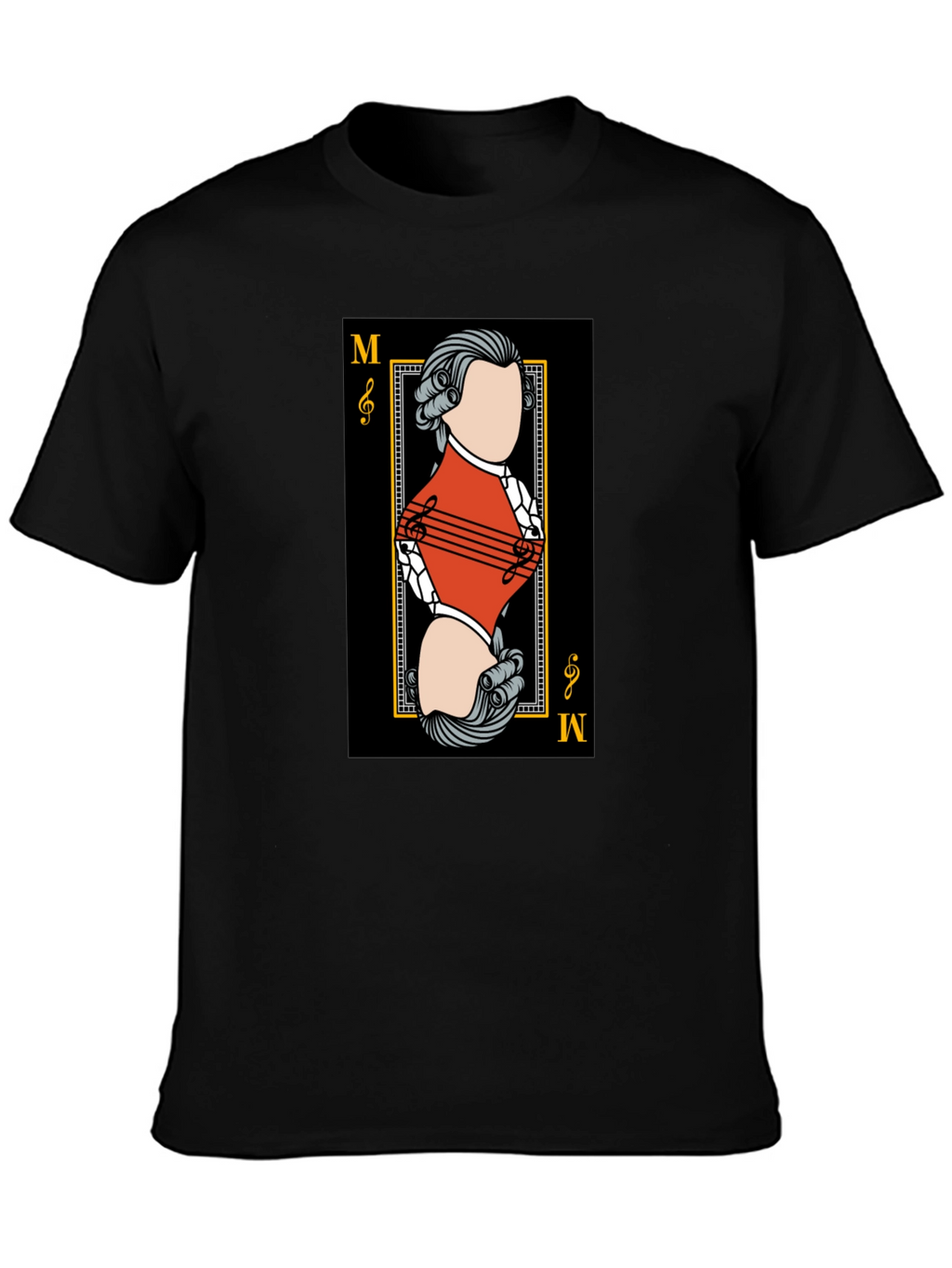 Mozart Card T-Shirt - Unique Musical Design