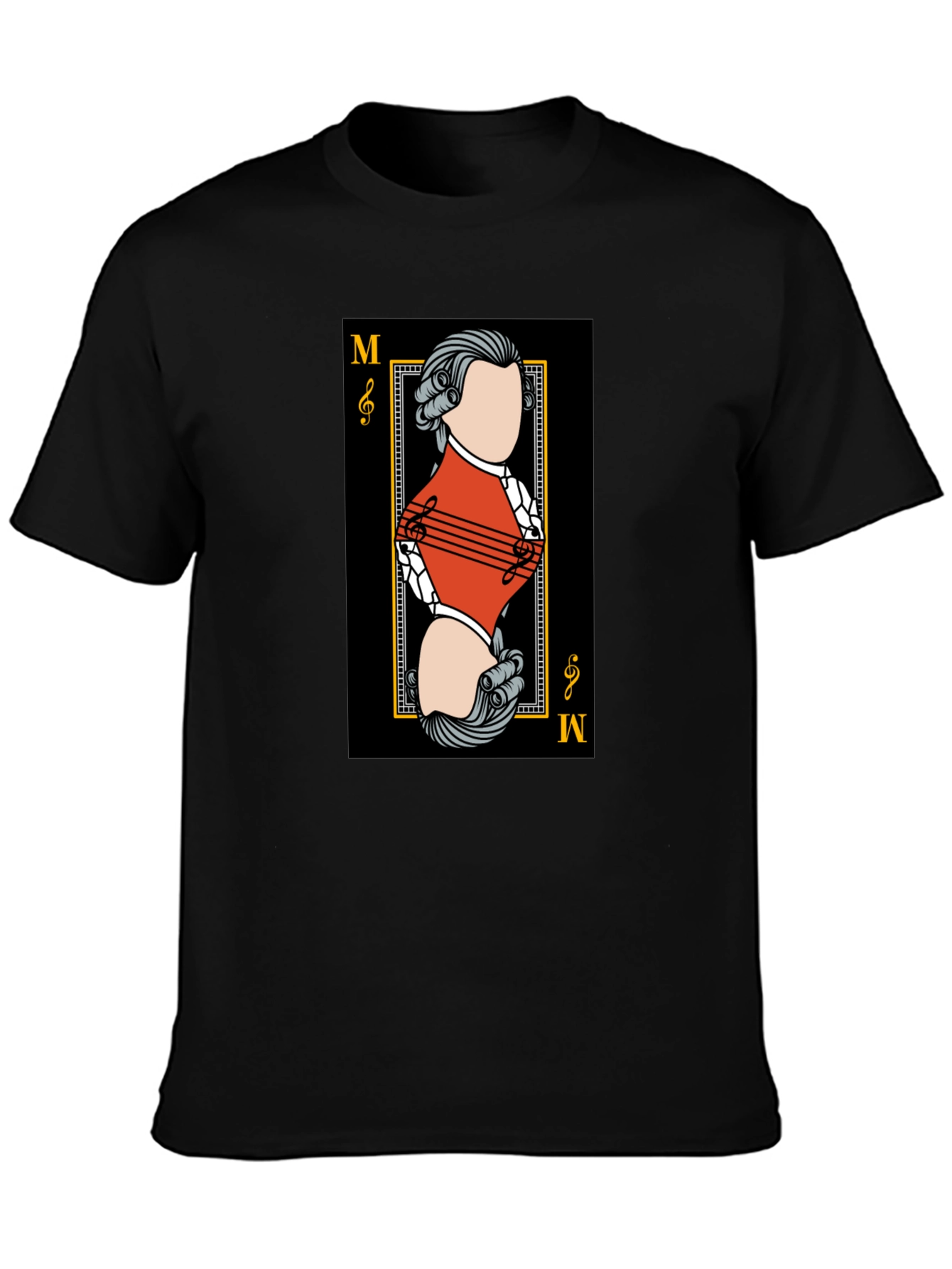 Mozart Card T-Shirt - Unique Musical Design