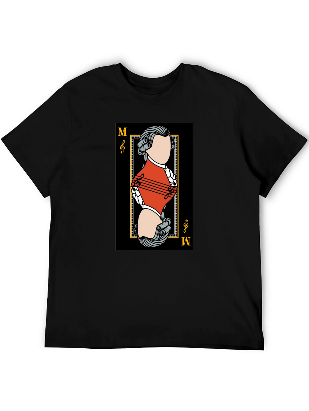 Mozart Card T-Shirt - Unique Musical Design